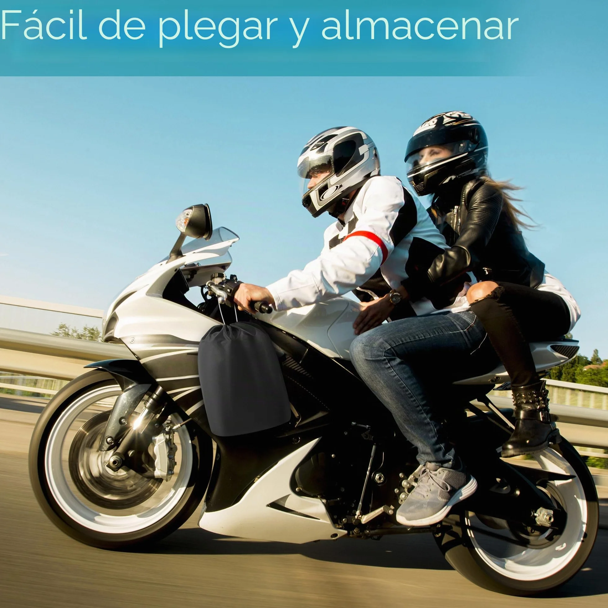 Funda Moto Impermeable Cubre Moto Impermeable Exterior Interior 210D Poliéster Capa Protector Lluvia UV Polvo Viento Nieve Excremento de Pájaro para Cubre Scooter Motocicleta (245x105x125cm)