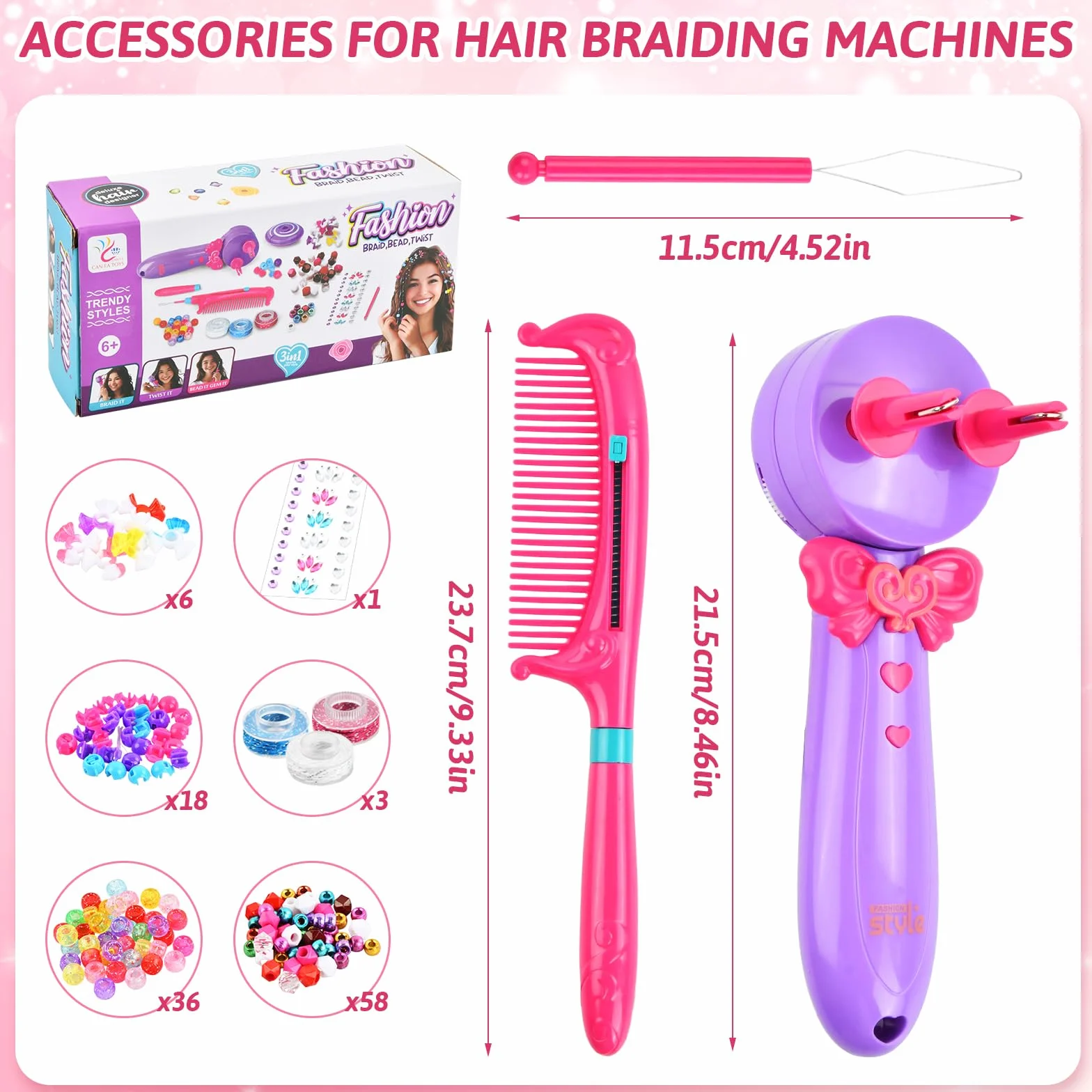 Trenzadora Automática de Cabello, Trenzador para Niñas, Máquina de Trenzado, Herramienta de Peinado DIY