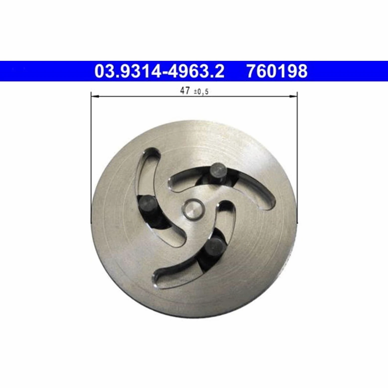 ATE 03.9314-4960.3 Kit herramientas giro/retroceso émbolo pinza de freno con adaptador neumático