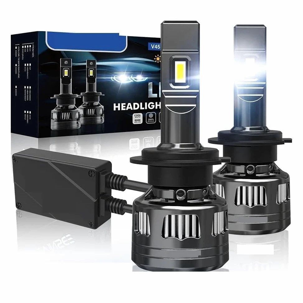 Bombillas LED V45 H7 CANBUS H4 H11 H1 de alta potencia, 120 W, 22000 LM, 9005 HB3 9006 HB4 H8 H9 9012, faros LED for coche, 12 V(H4/9003/HB2 Hi/Lo)