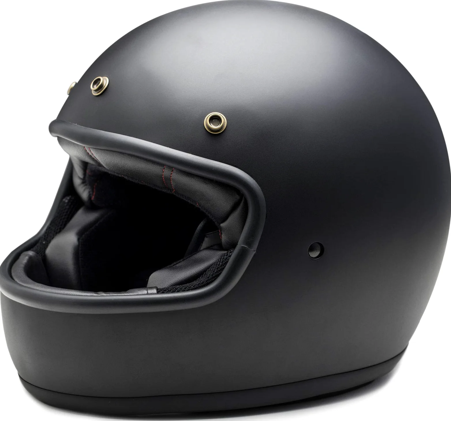 IGUANA CUSTOM - Casco integral de estilo retro EL VILLANO negro mate con corchetes para pantalla, HOMOLOGADO y con el estilo perfecto para cafe racer, bobber, chopper, clasicas. (S)