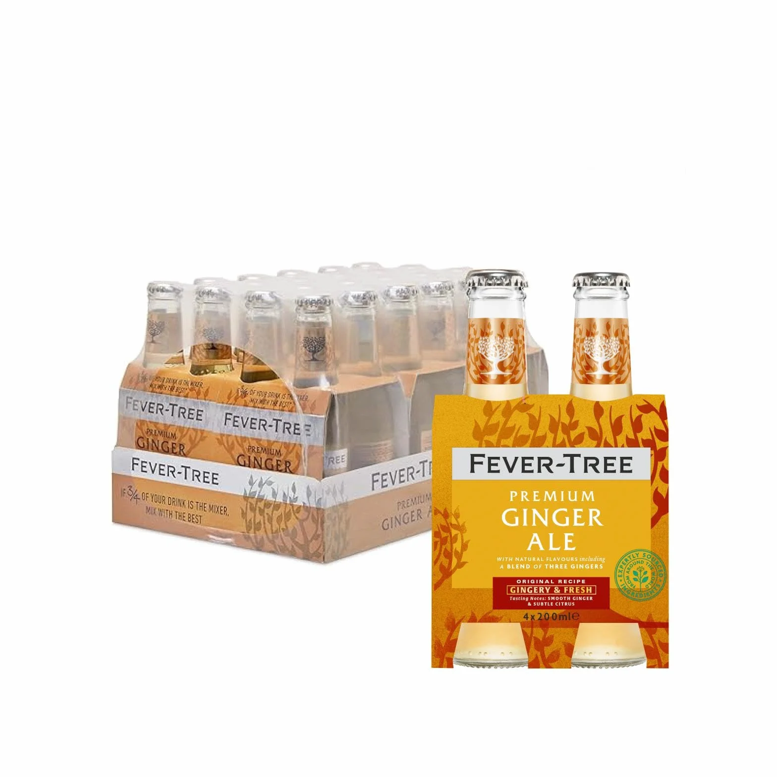 Fever-Tree Ginger Ale 4 x 200 ml Pack of 6