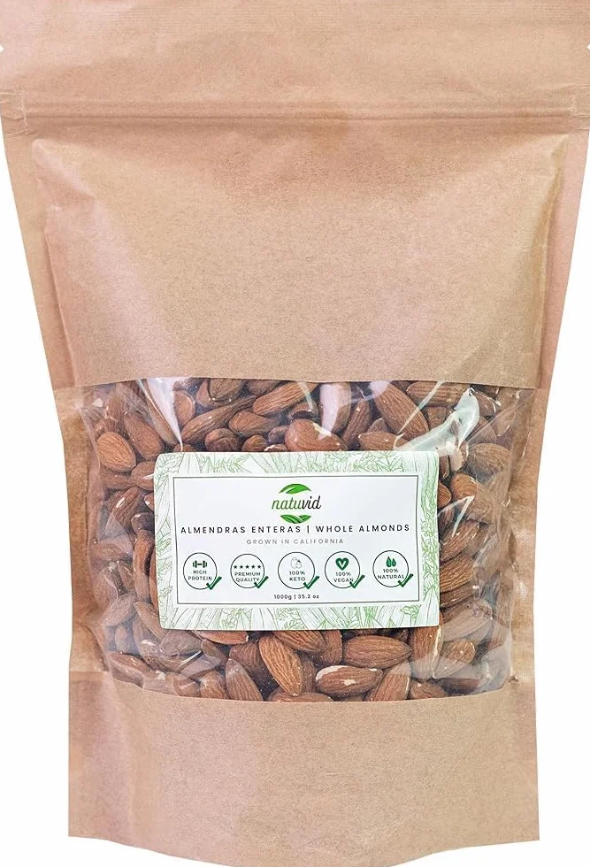Almendra entera NATUVID California Premium 1Kg Vegana y Vegetariana
