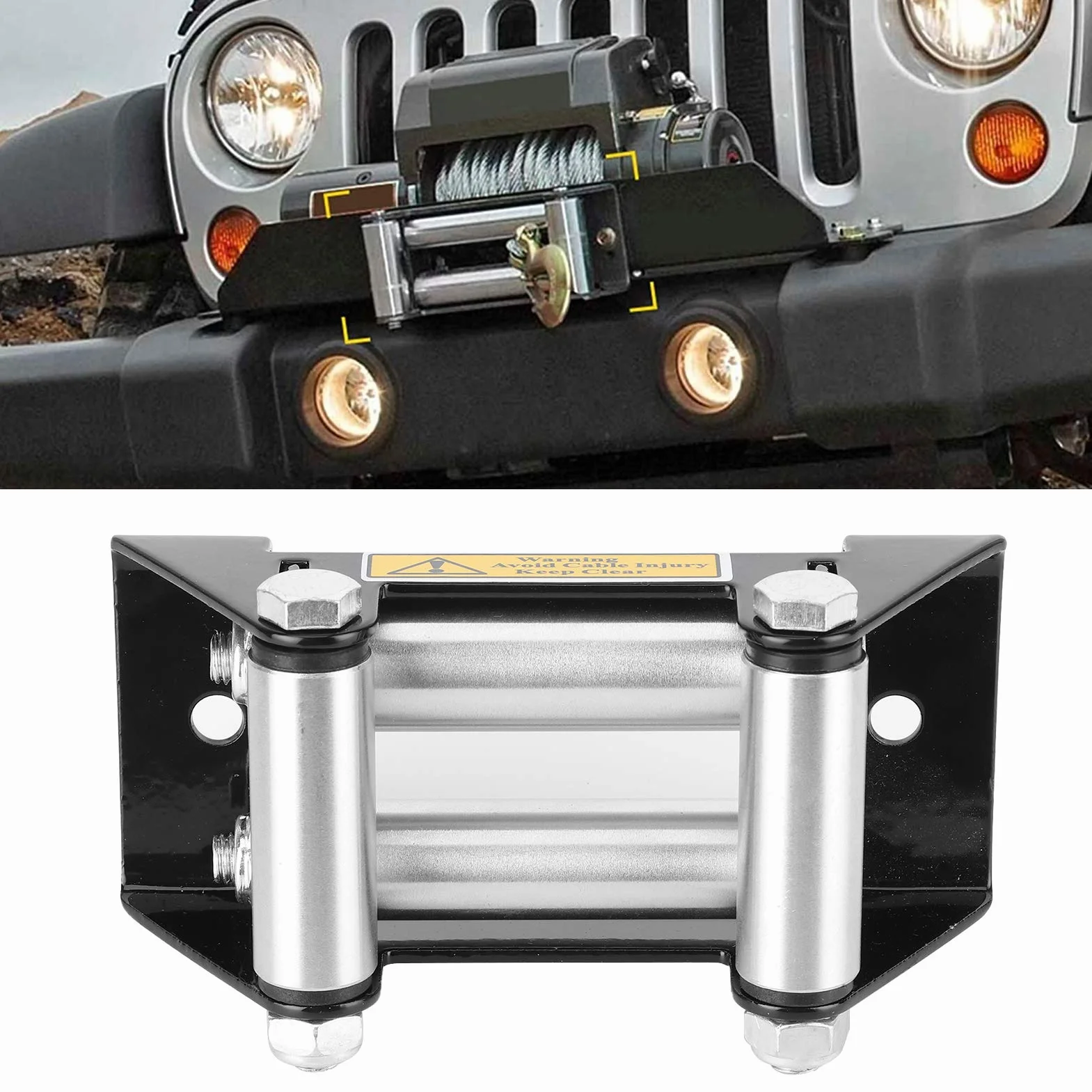 Lado a Lado Winch Cable Roller Fairlead Heavy Duty 125 Mm/5 Pulgadas Diatance Universal