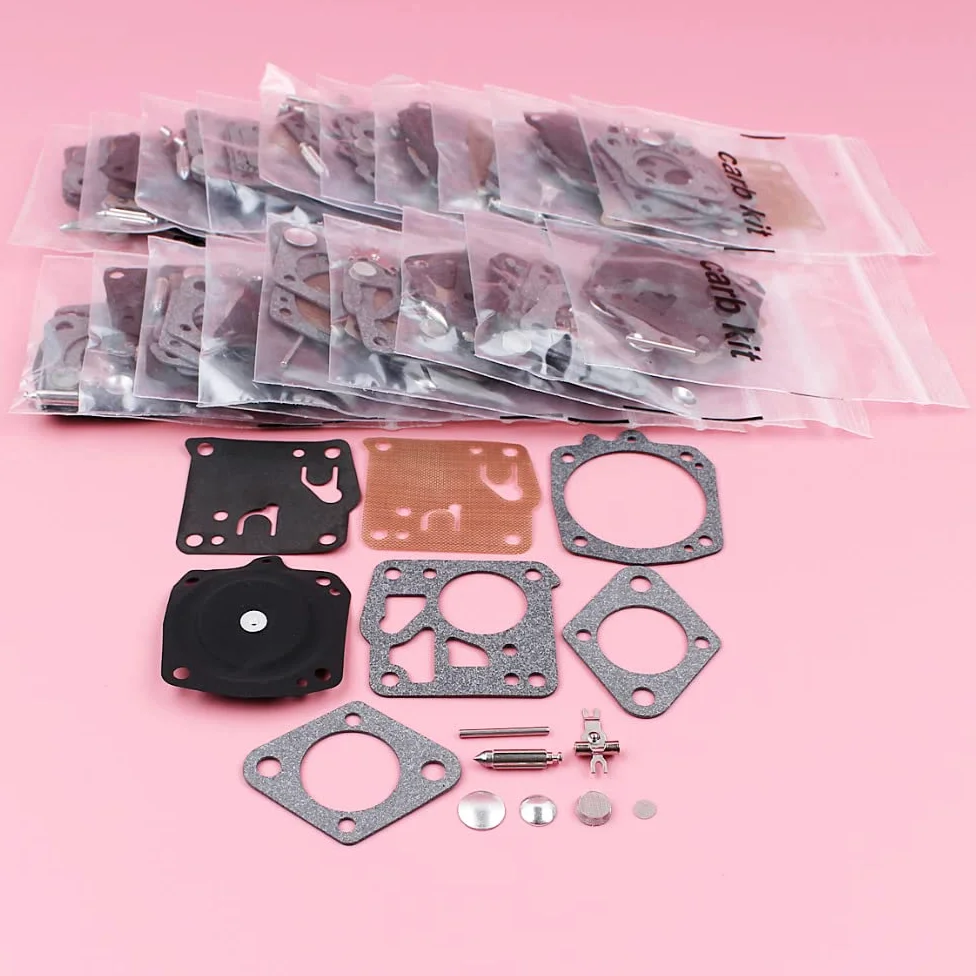20 unids/Lote Kit de reconstrucción de reparación de carburador Apto for Tillotson Homelite X-12 Super XL Motosierra Repuesto RK-23HS RK23HS Бензопила