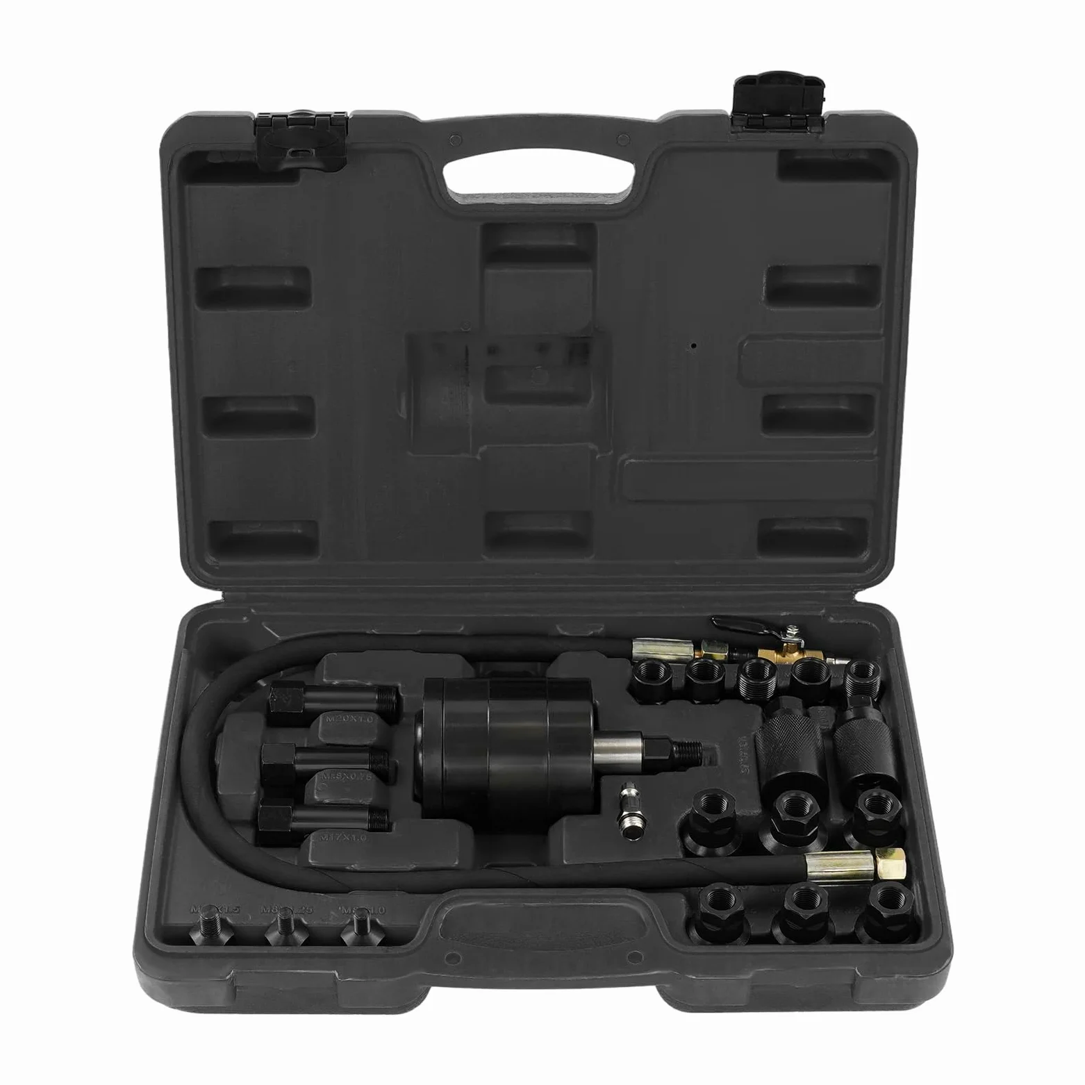 Extractor de inyectores neumáticos, 23 piezas, inyectores diésel, extractor con adaptador, para quitar inyectores de motores diesel (negro)