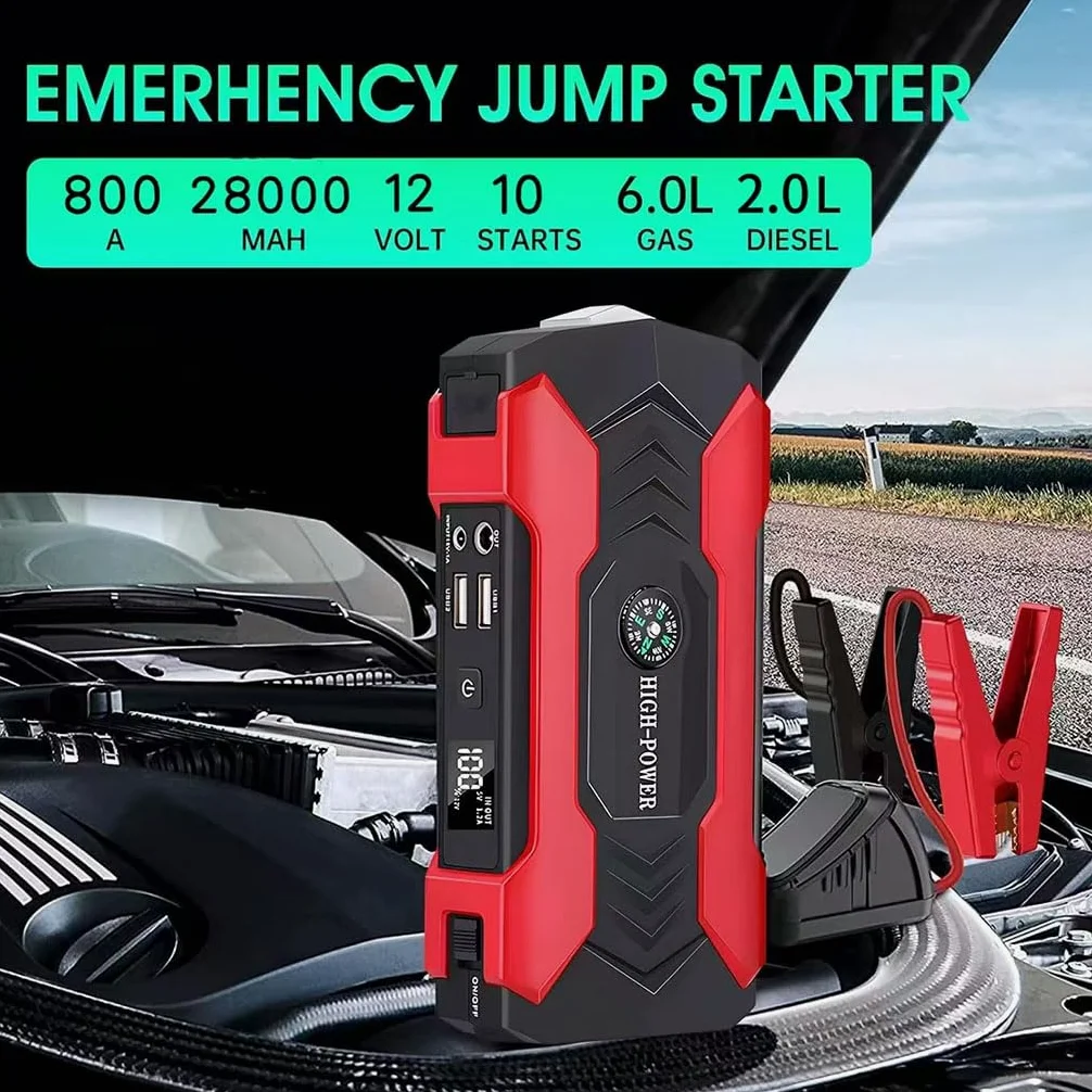 Arrancador de batería de Coche para Audi Q3 8U 2011-2018, 12V 28000mAh Arrancador de Coches Pinzas Bateria Booster Bateria Accesorio