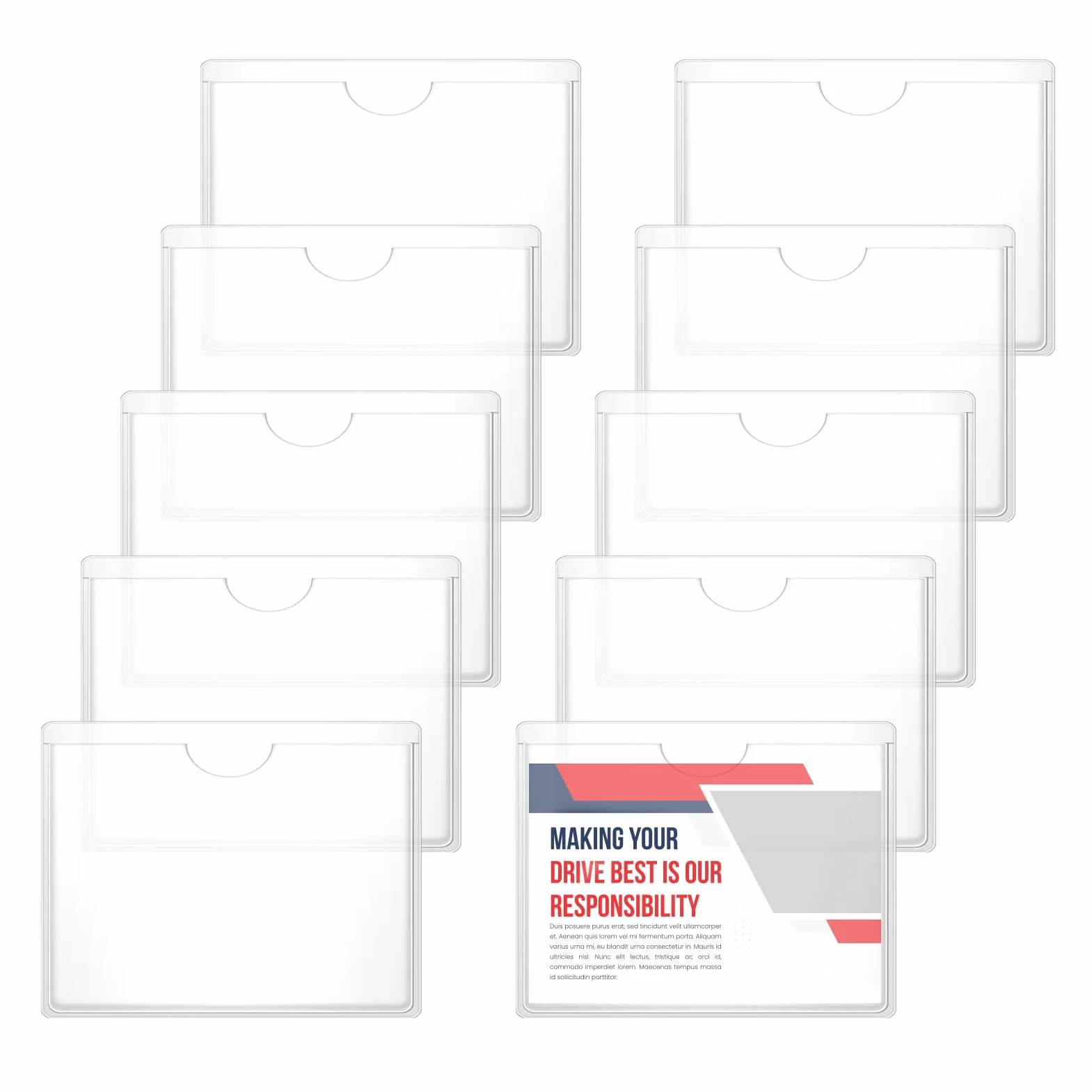 Soporte para Tarjeta de Discapacitado en Parabrisas, 10 piezas Soporte Adhesivo para Tarjeta VTC/Taxi/Ticket de Disco de Estacionamiento - Coche/Parabrisas