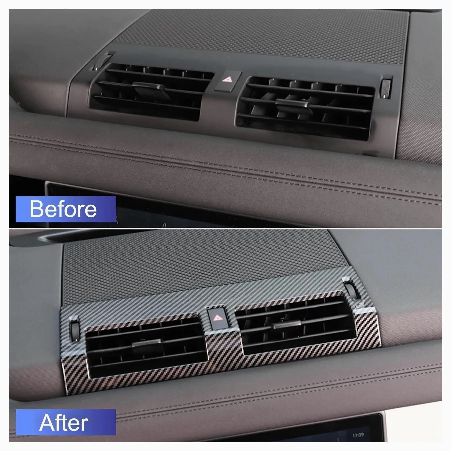 Molduras Interiores Para Land Para Rover Para Defender 110 2020 2021 2022 2023 Embellecedor Cubierta Aire Acondicionado Lateral Accesorios Volante Izquierda Consola Trasera Cubierta(Carbon Fiber look)