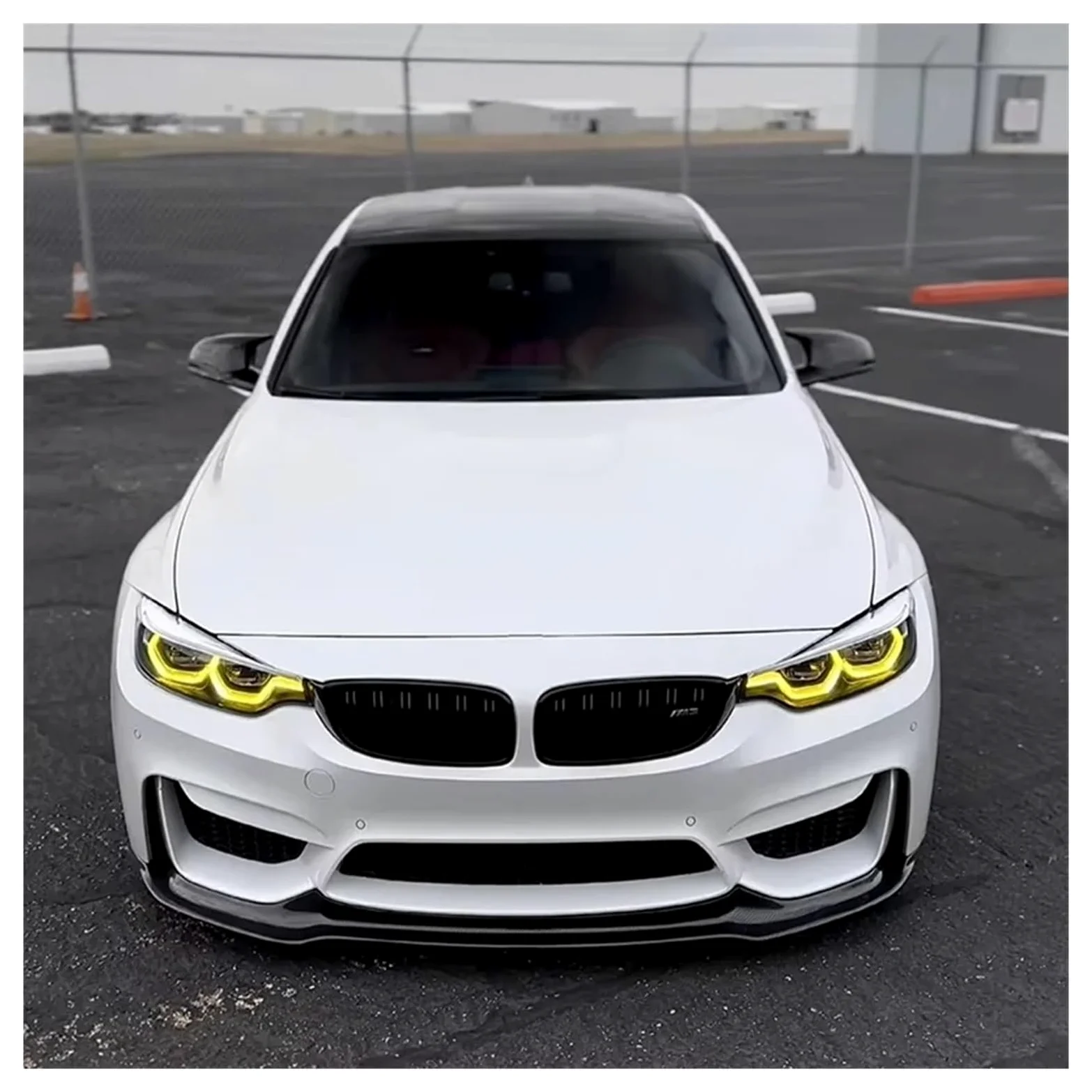 Faros Angel Eyes para coche Para BMW Para M3 Para M4 CSL 4 Series F80 F82 F83 F32 F36 F33 LCI DRL Color Amarillo Dorado Módulo LED Luz Circulación Diurna Anillos halo LED(Yellow)