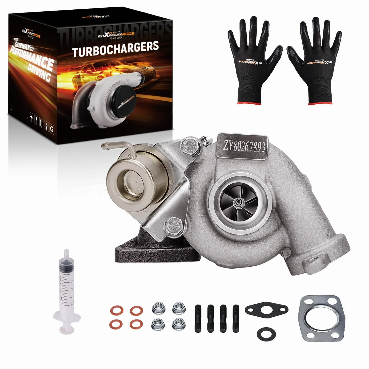 maXpeedingrods Turbocompresor TD025 para 207 307 308 Expert Partner | 1.6 HDi 1.6L DV6 B / DV6 ATED4 49173-07508 4917307508
