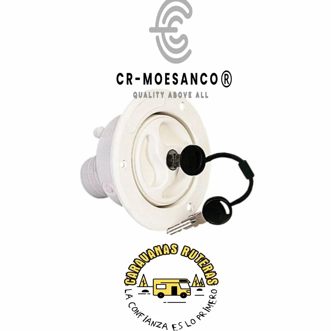 CR-MOESANCO Bocana de Llenado para Deposito de Agua de Caravana, Autocaravana o Barco con dos Llaves