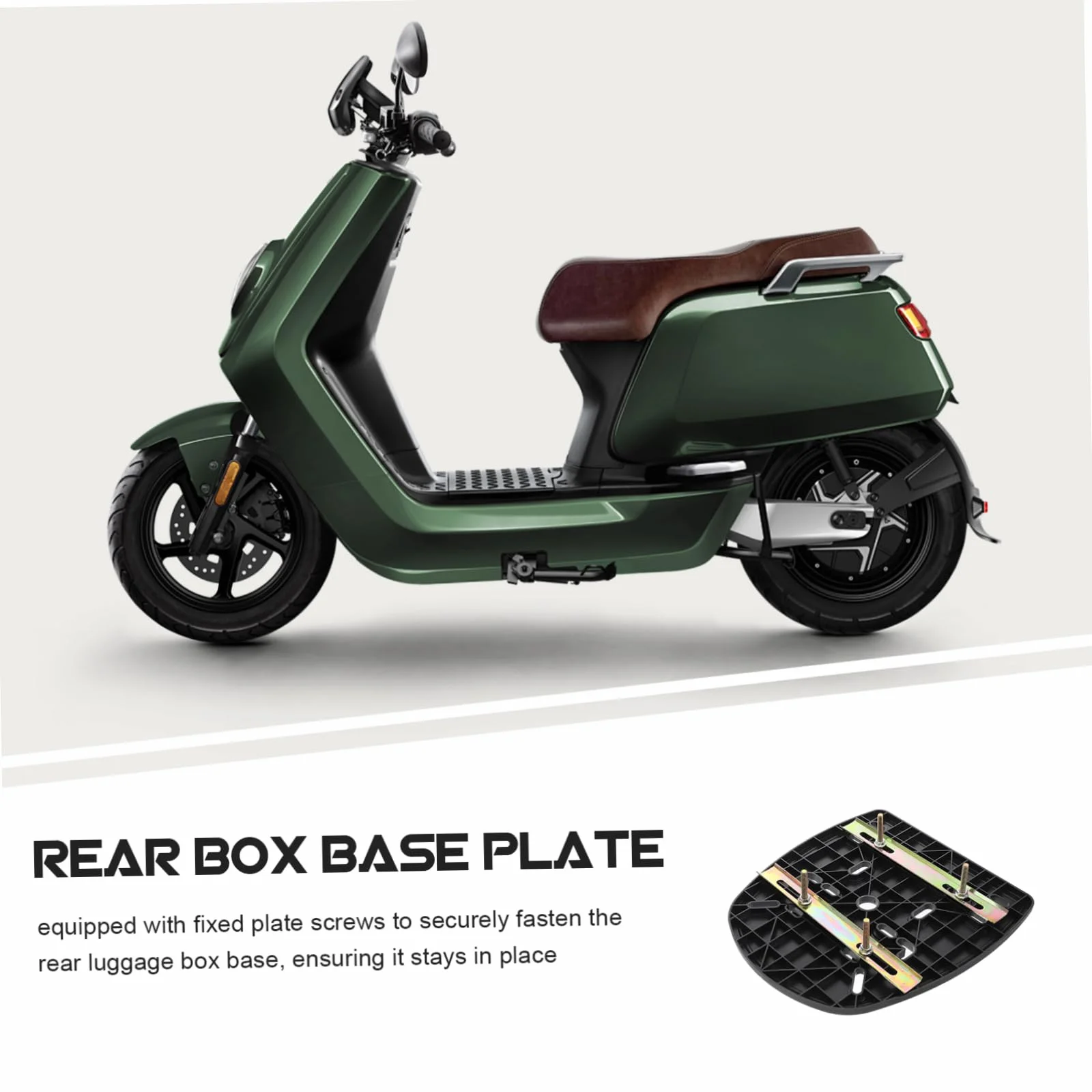 Placa Base Tornillos Fijos para para Caja Trasera de Motocicleta Diseño Reforzado y Tiras Antideslizantes Soporte Resistente y Seguro