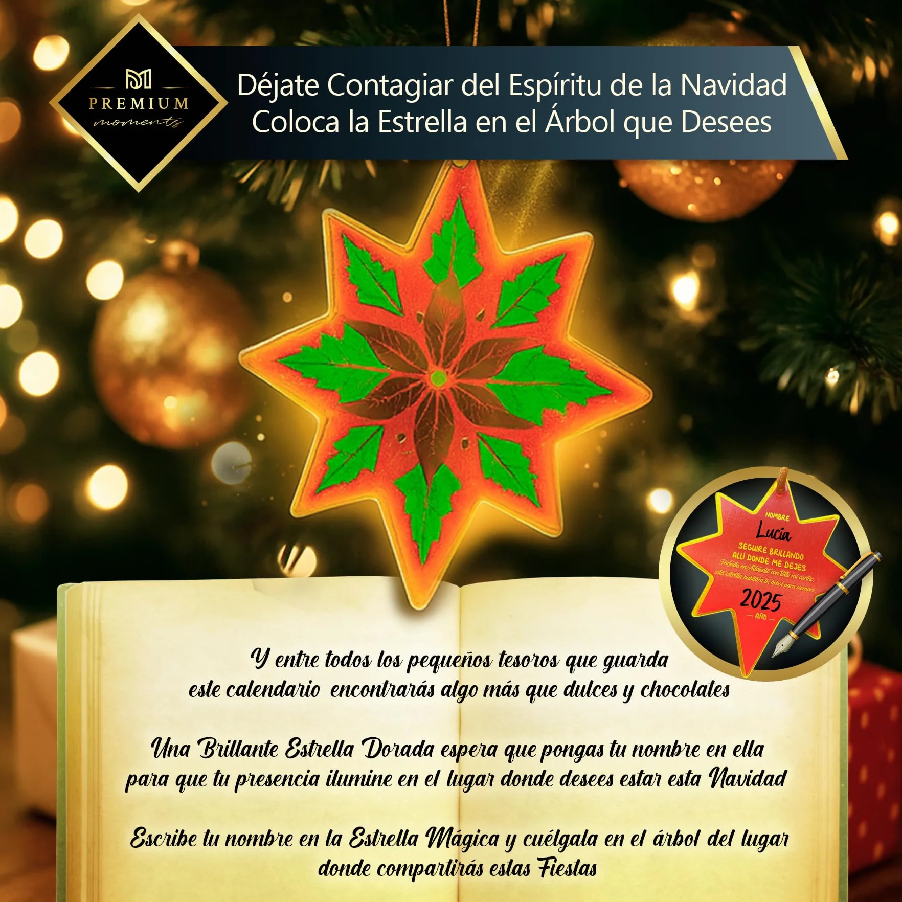 Calendario de Adviento Premium Moments 2025 Edición Lujo XXL 24 Delicias Ferrero Rocher Raffaello Caja Roja Chocolate Dubai 640 g