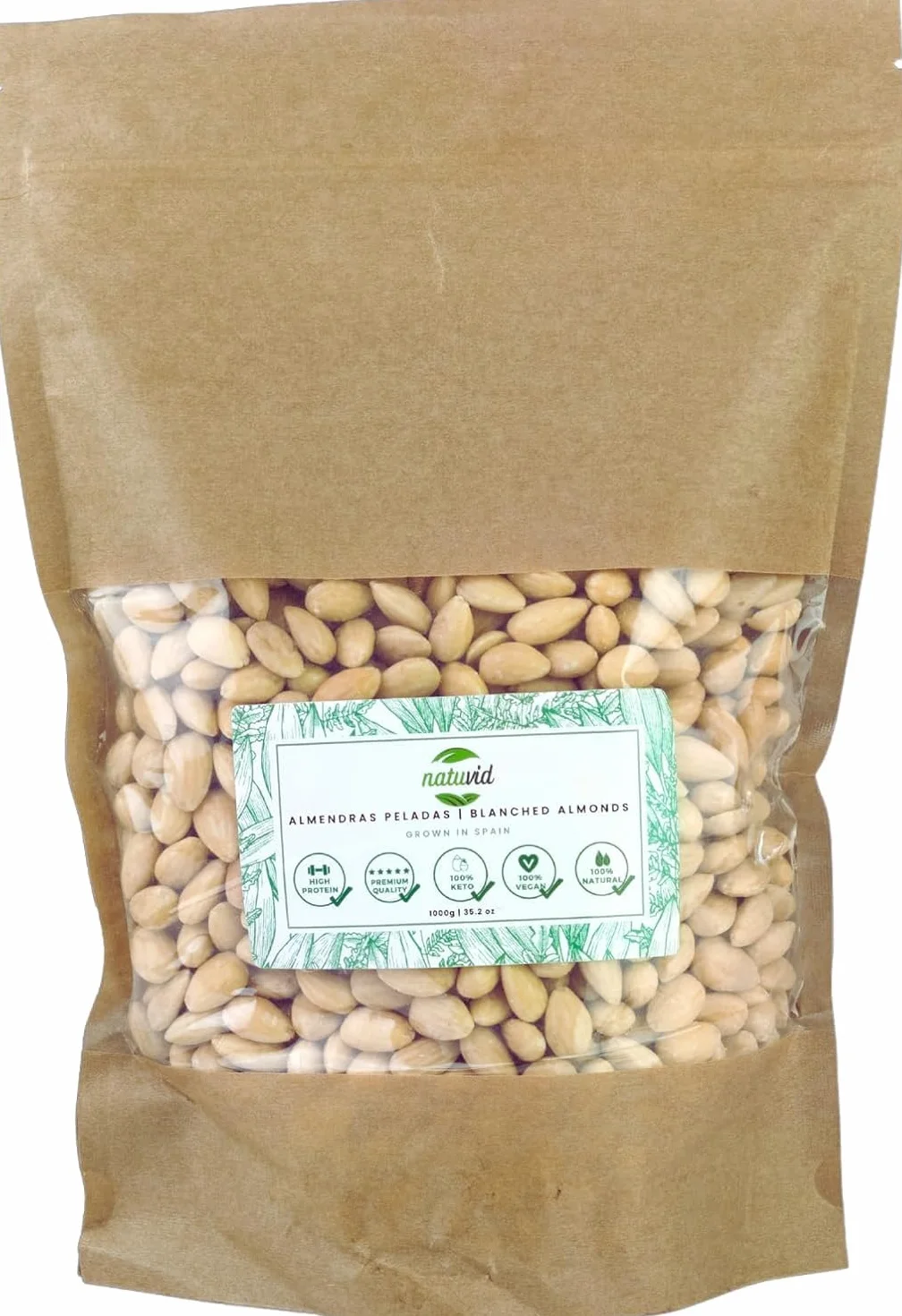 Almendra cruda sin piel Española NATUVID 1Kg Vegana