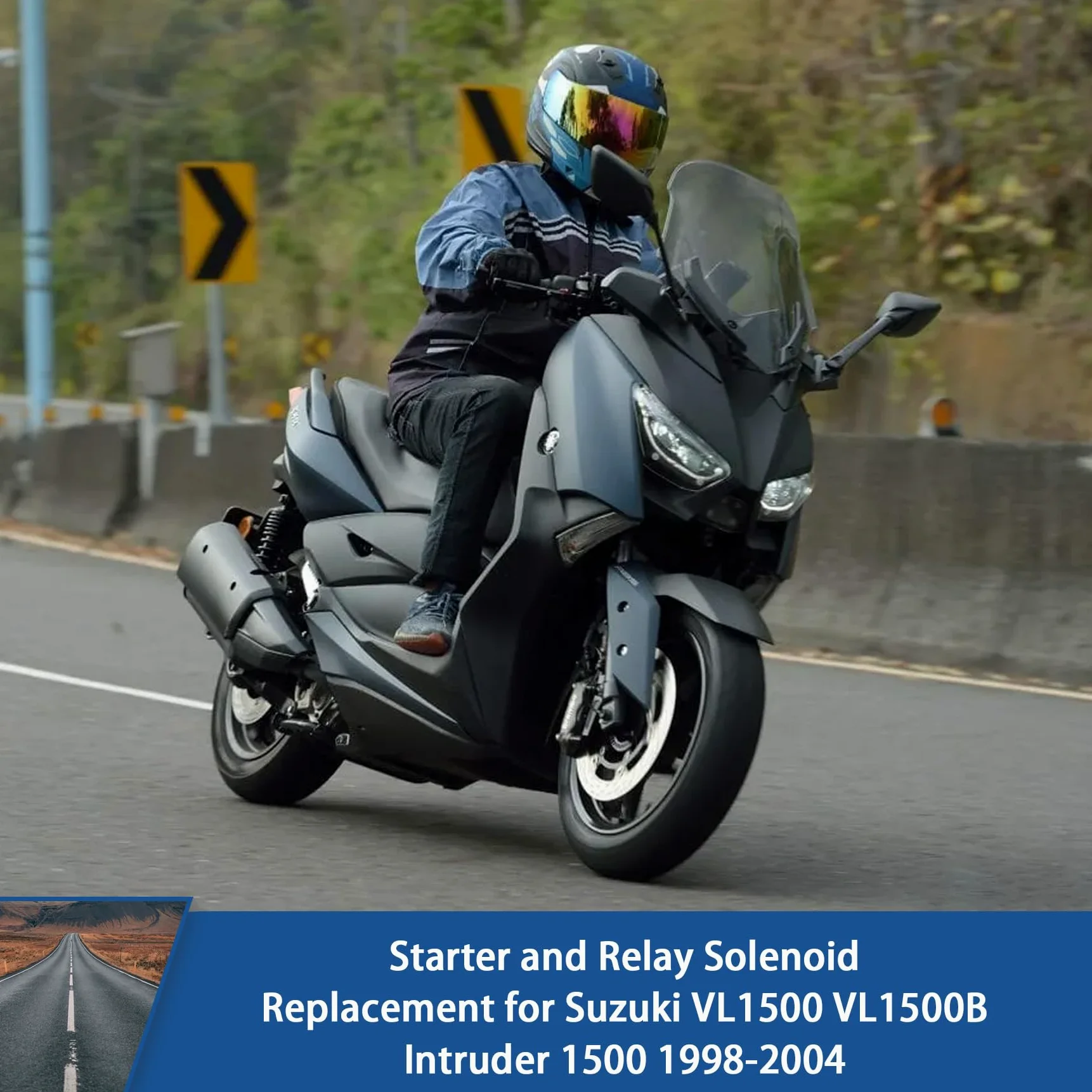WFLNHB Repuesto de solenoide de arranque y relé para Suzuki VL1500 VL1500B Intruder 1500 1998-2004