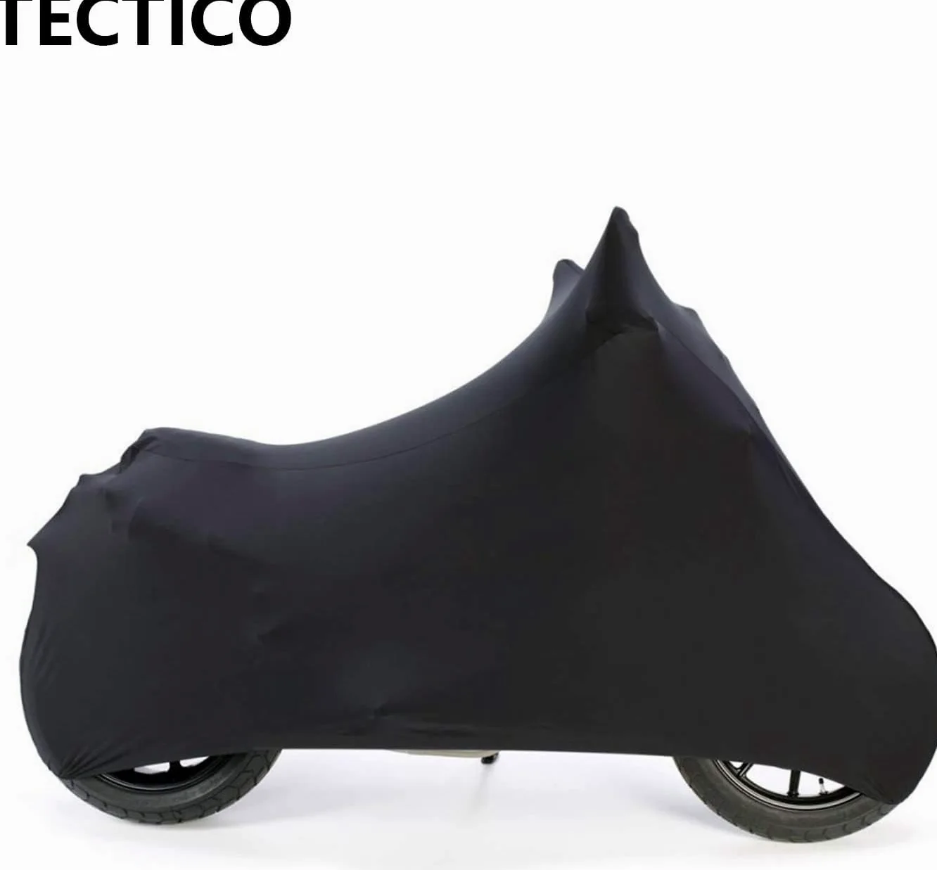TECTICO Funda Moto Interior Cubierta Motocicleta Elastica Stretch Suave S Protección Completa Universal Cubierta Moto para Interior Garaje, 78 x 35 x 39 Pulgadas