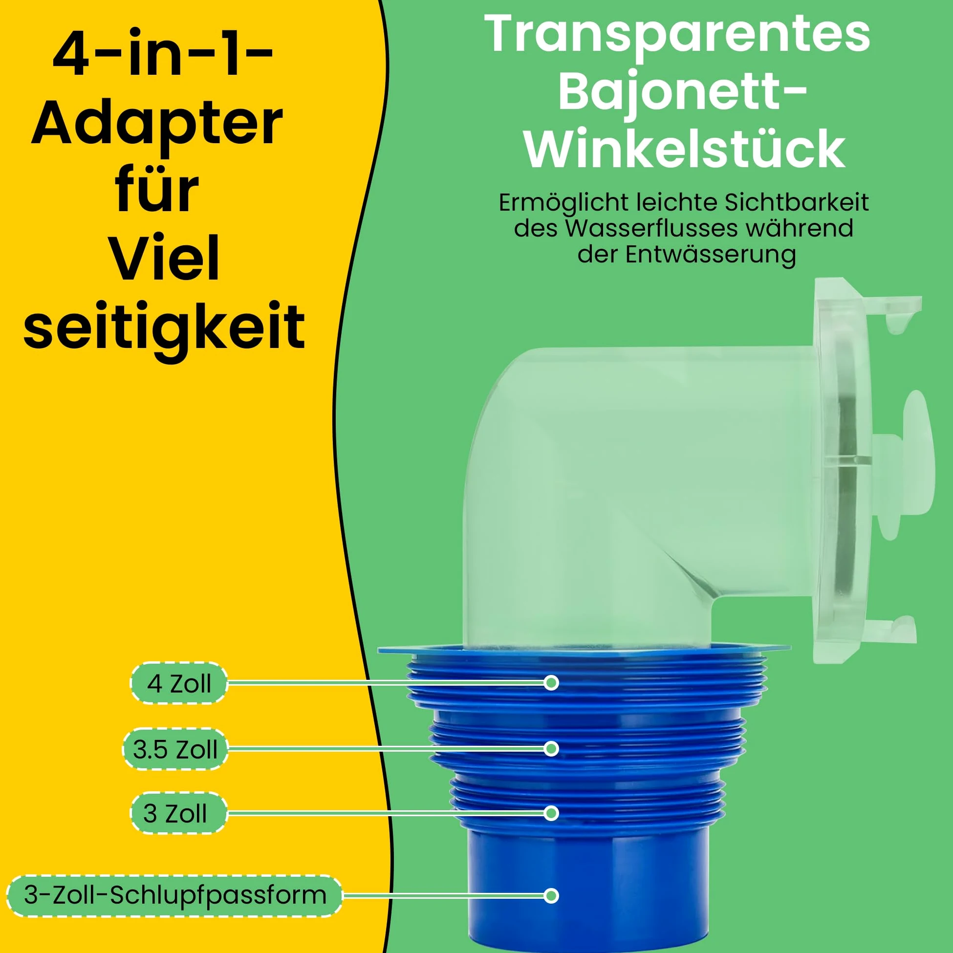 Offgridtec Kit de manguera de alcantarillado para autocaravana, 2 mangueras flexibles de 6 m de 3 m, sistema de conexión rápida, adaptador 4 en 1, codo transparente, conexiones universales de bayoneta