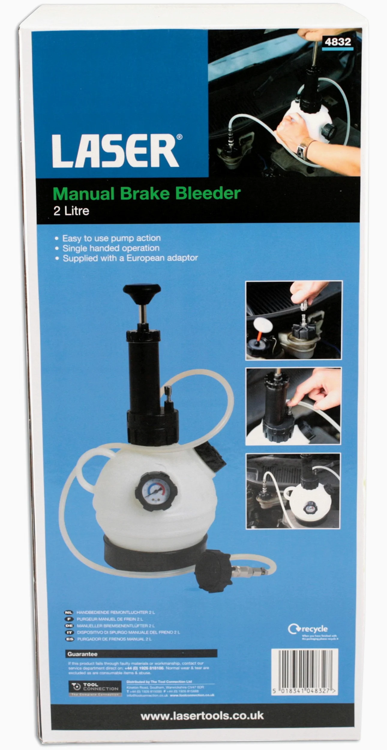 Laser 4832 - Purgador de frenos manual (2 litros)