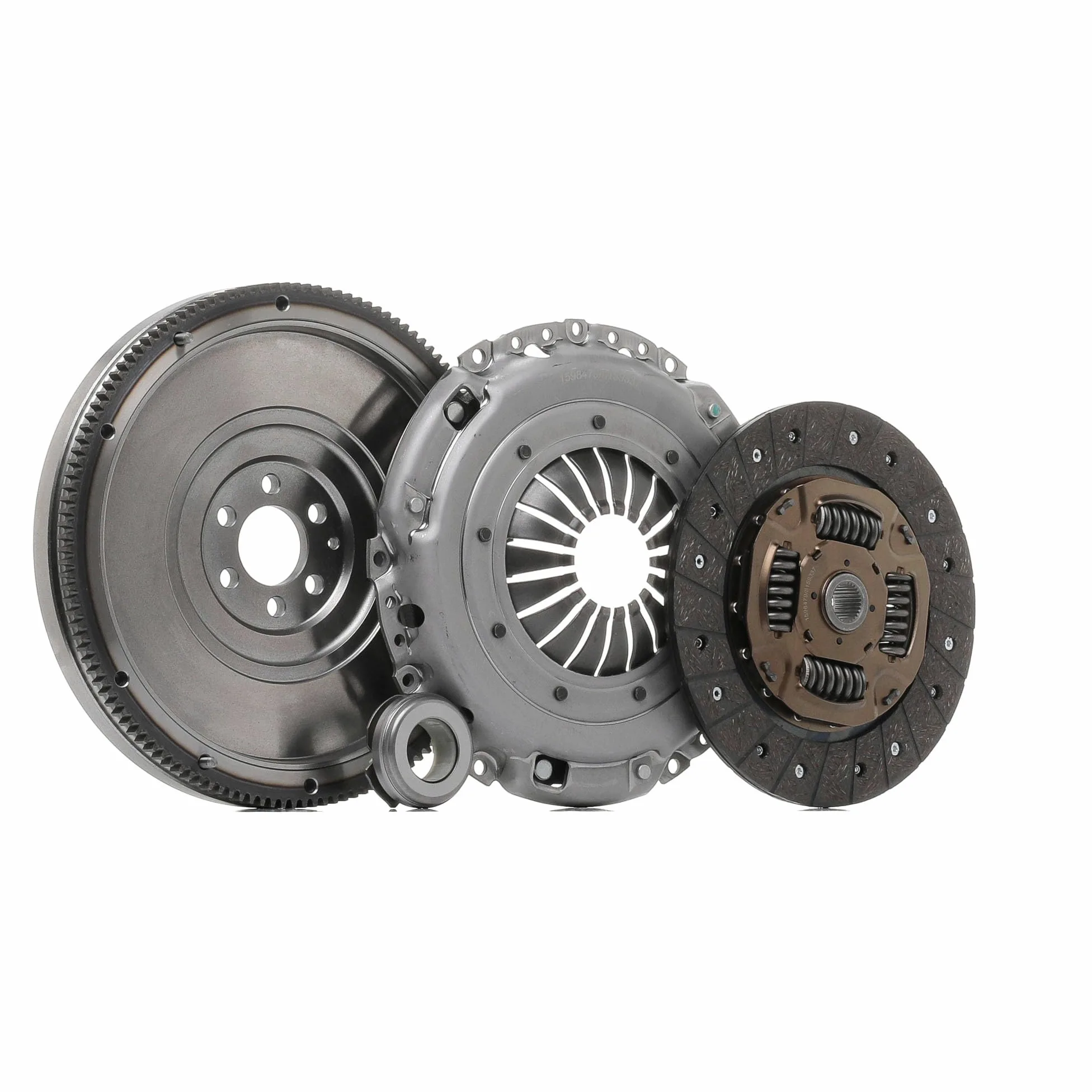 RIDEX 479C0081 Kit de embrague con placa de apriete de embrague con cojinete de desembrague con volante motor con plato de embrague con juego de tornillos Compatible con VW Golf 6 5K1