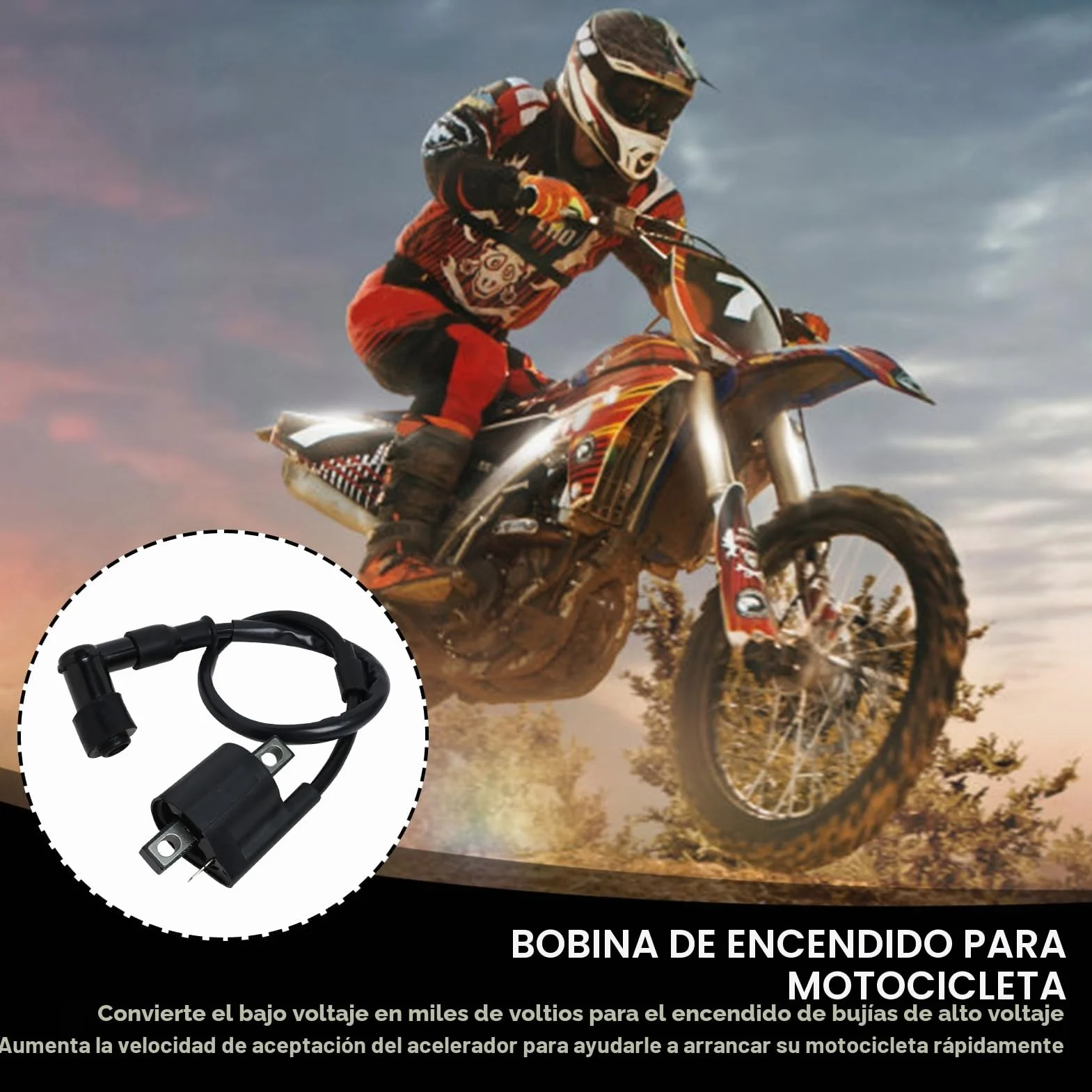 Bobina de Encendido Modificada para Mejorar la Potencia para Motocicleta, Scooter y ATV 125CC-250CC Ciclomotor Go-kart