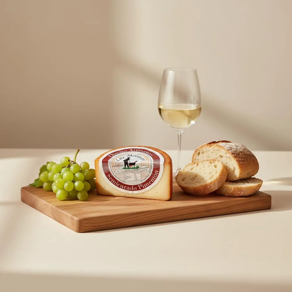 Queso Artesano Semi Curado Pimentón 100% Leche de Cabra Medio Gourmet
