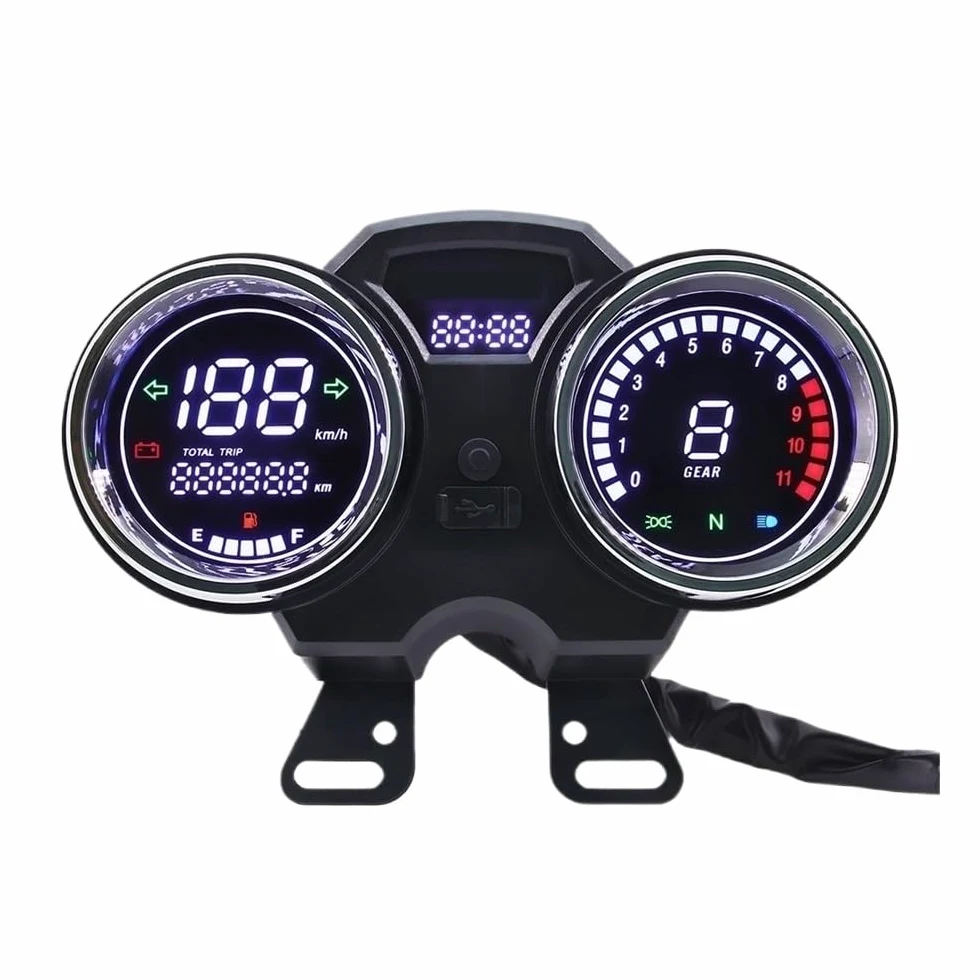 Odómetro Tablero Digital Para Motocicleta, Odómetro Universal, Velocímetro, Instrumento, De Moto, Contador Horas, Tacómetro Con Engranaje