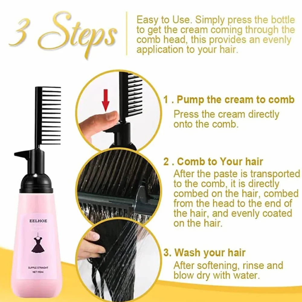 Crema para alisar el cabello rizado alisador portátil nutritivo