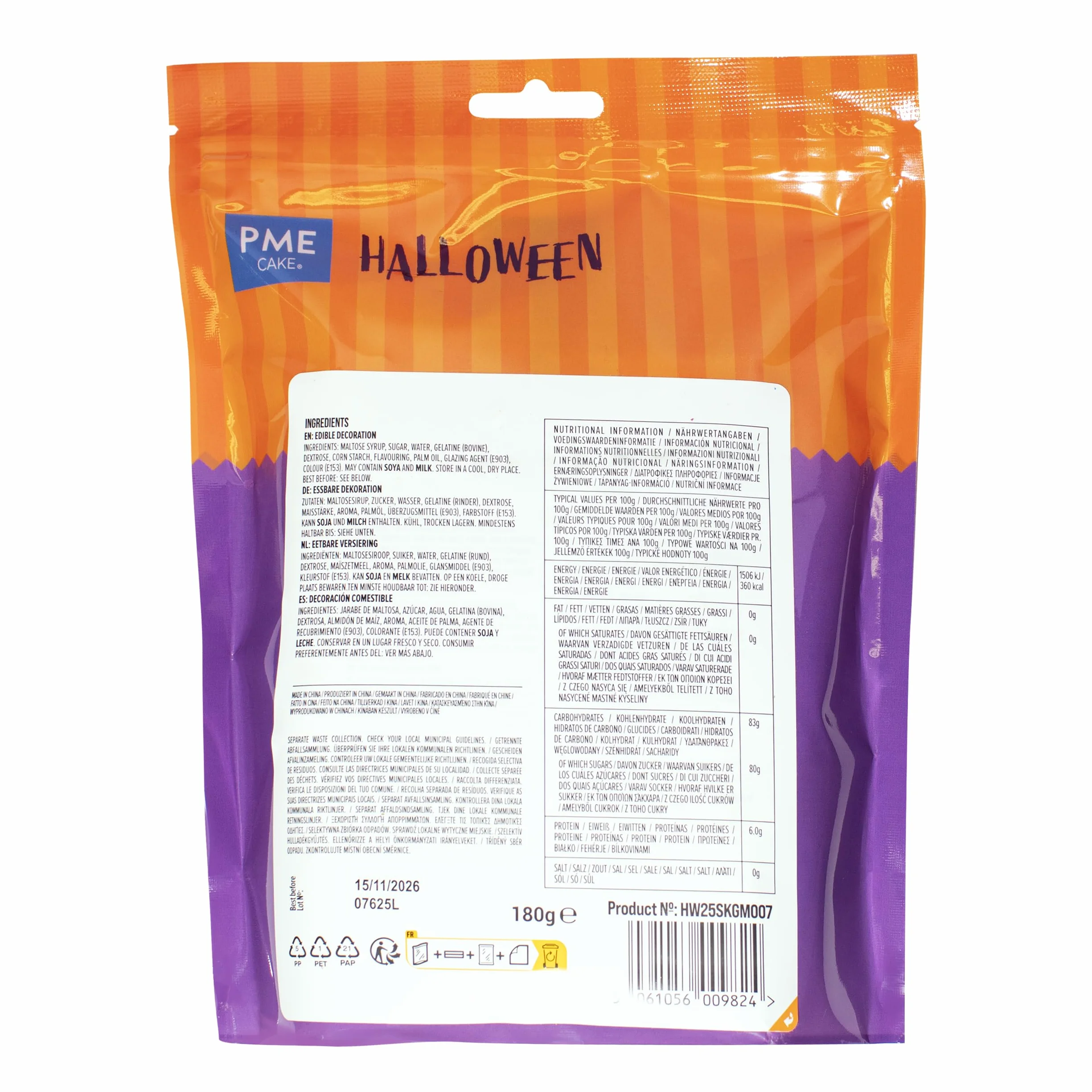Topper de Malvavisco para Pasteles Halloween – Set de 12 Fantasmas 180g