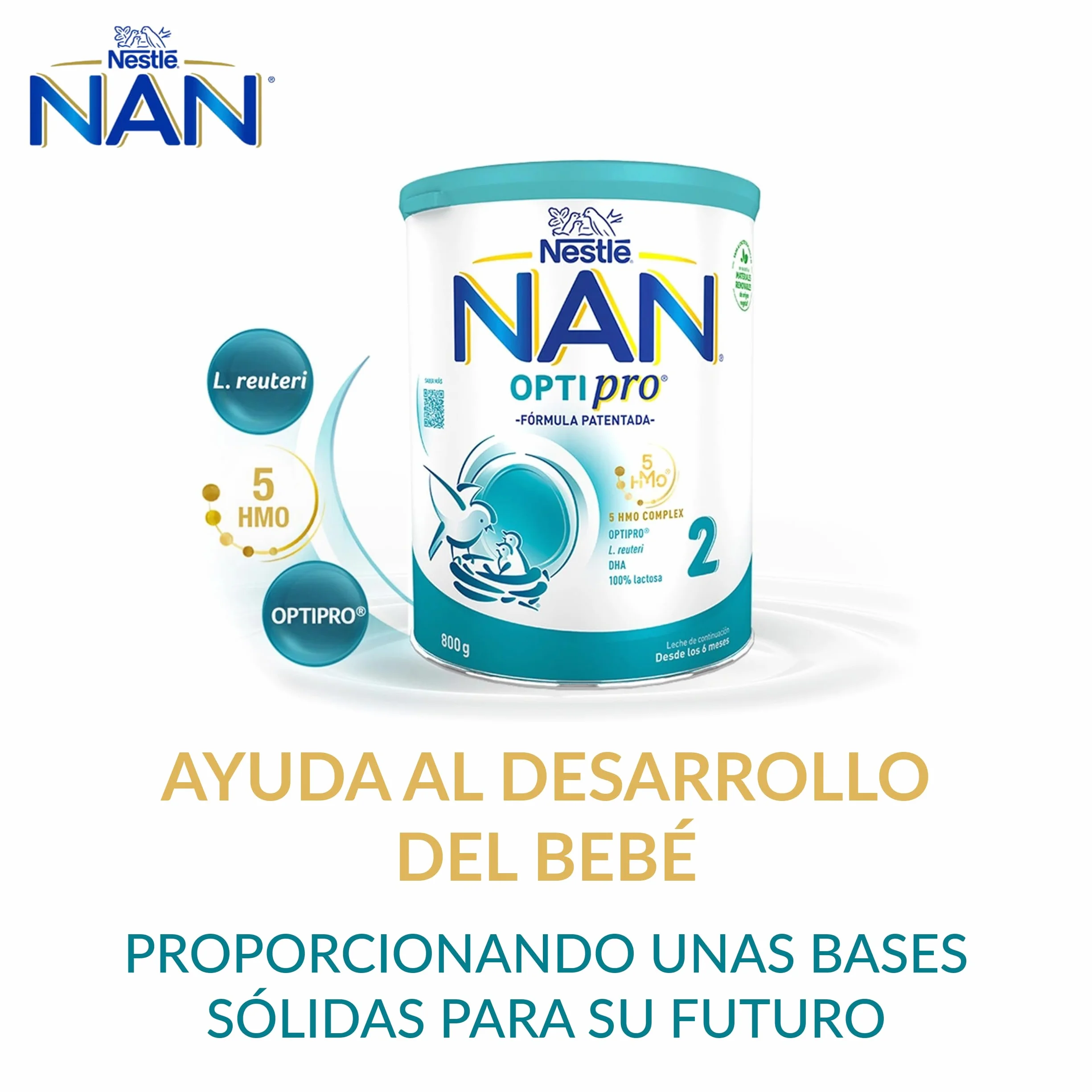 Nestlé NAN OPTIPRO 4 Leche de crecimiento en polvo, 800g