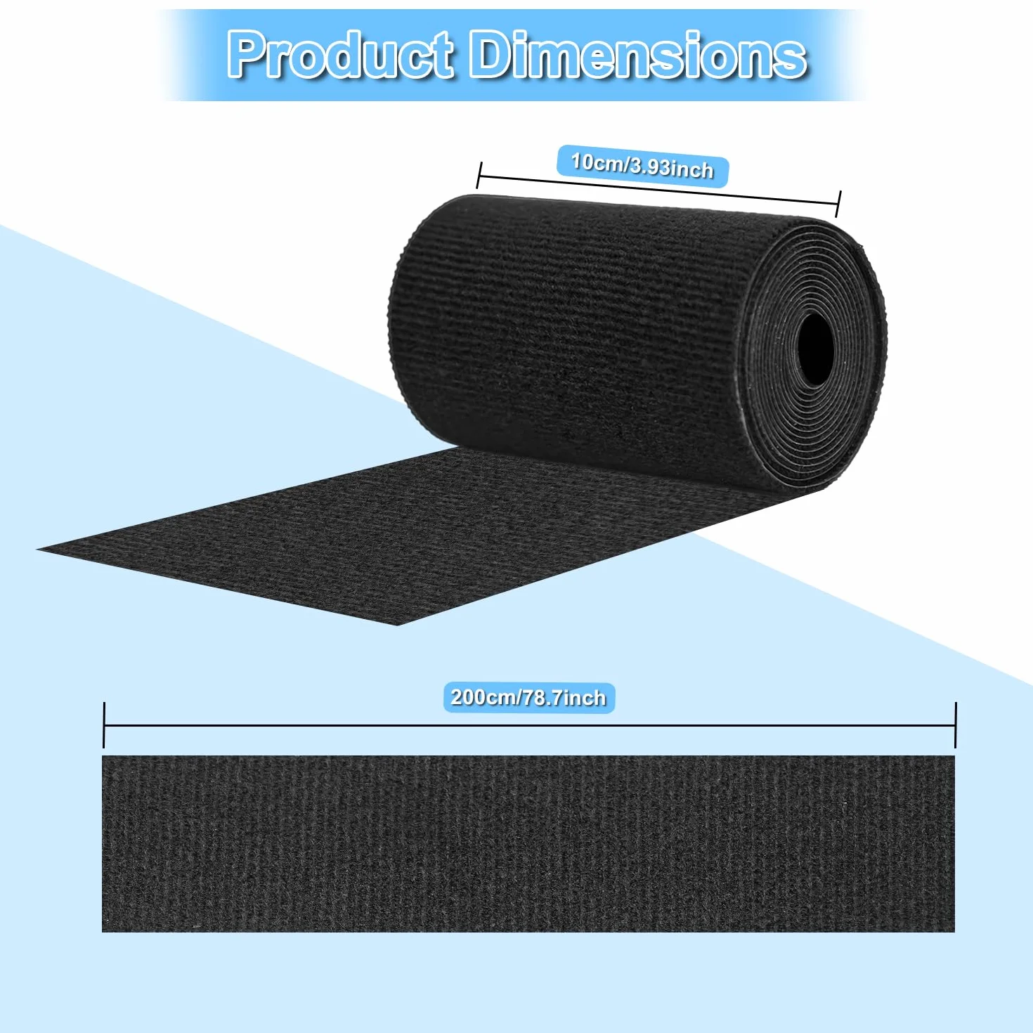 Cinta de reparación de tela autoadhesiva 10 cm x 2 m, cinta de reparación para tela apta para cortinas, sombrillas, lona y ropa para barcos, impermeable, lavable, recortable