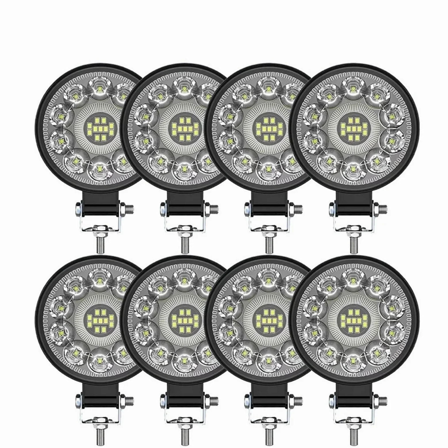 luz conducción Luz LED Trabajo Para Coche, Reflector Redondo 63W, 3 Pulgadas, 21LED, Auxiliar, Modificación Para Vehículo Todoterreno, Faros 12V Y 24V