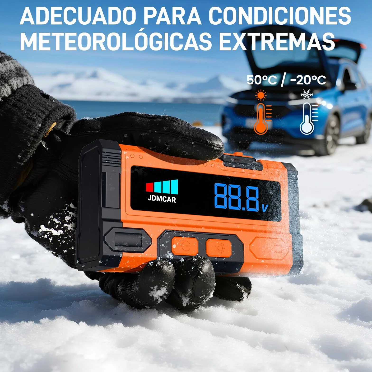 Arrancadores de Bateria de Coche 10000A 12V Arrancador de Coches Motor 9.0L Gasolina 8.5L Diesel Portatil Pantalla LCD Carga Rapida Linterna LED