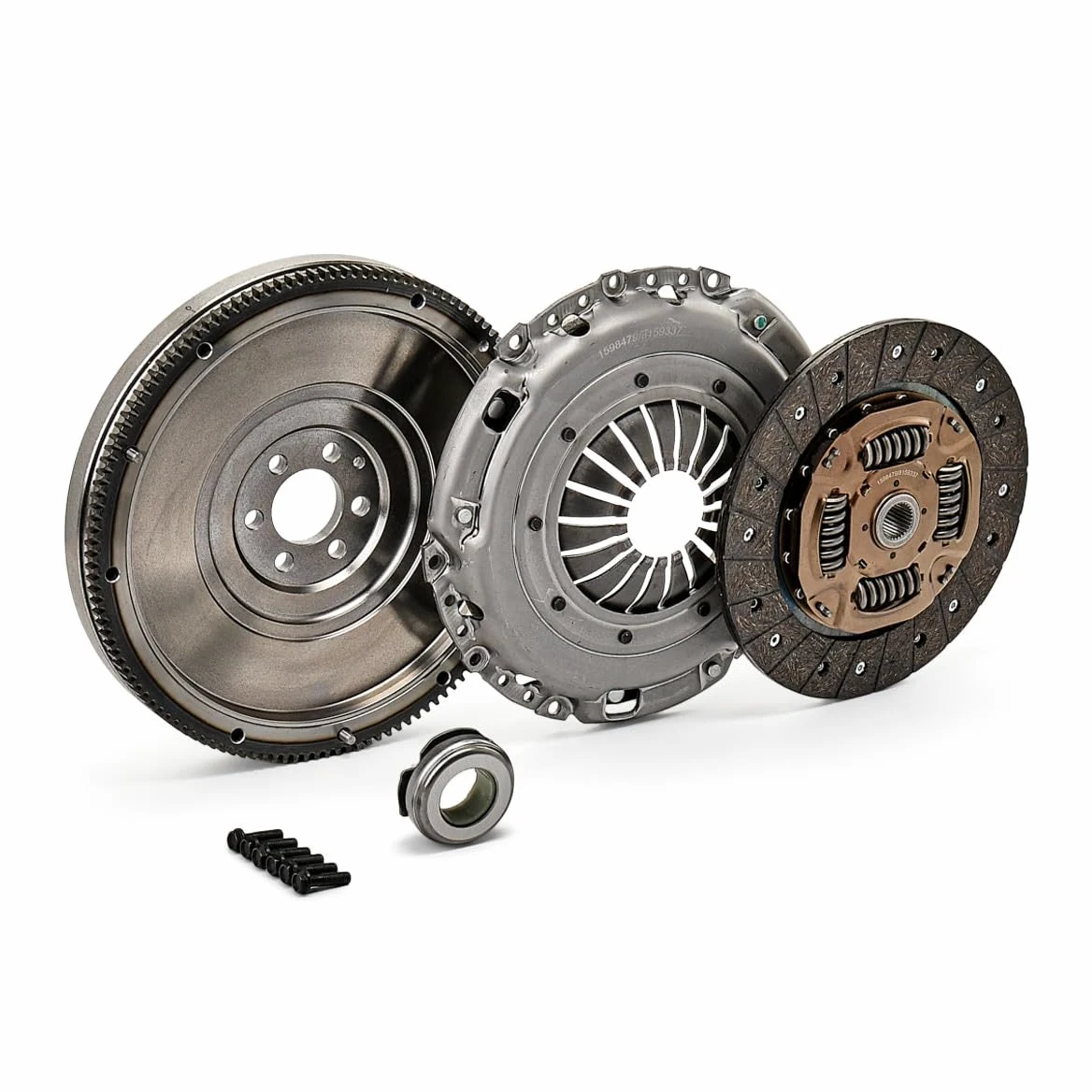 RIDEX 479C0081 Kit de embrague con placa de apriete de embrague con cojinete de desembrague con volante motor con plato de embrague con juego de tornillos Compatible con VW Golf 6 5K1