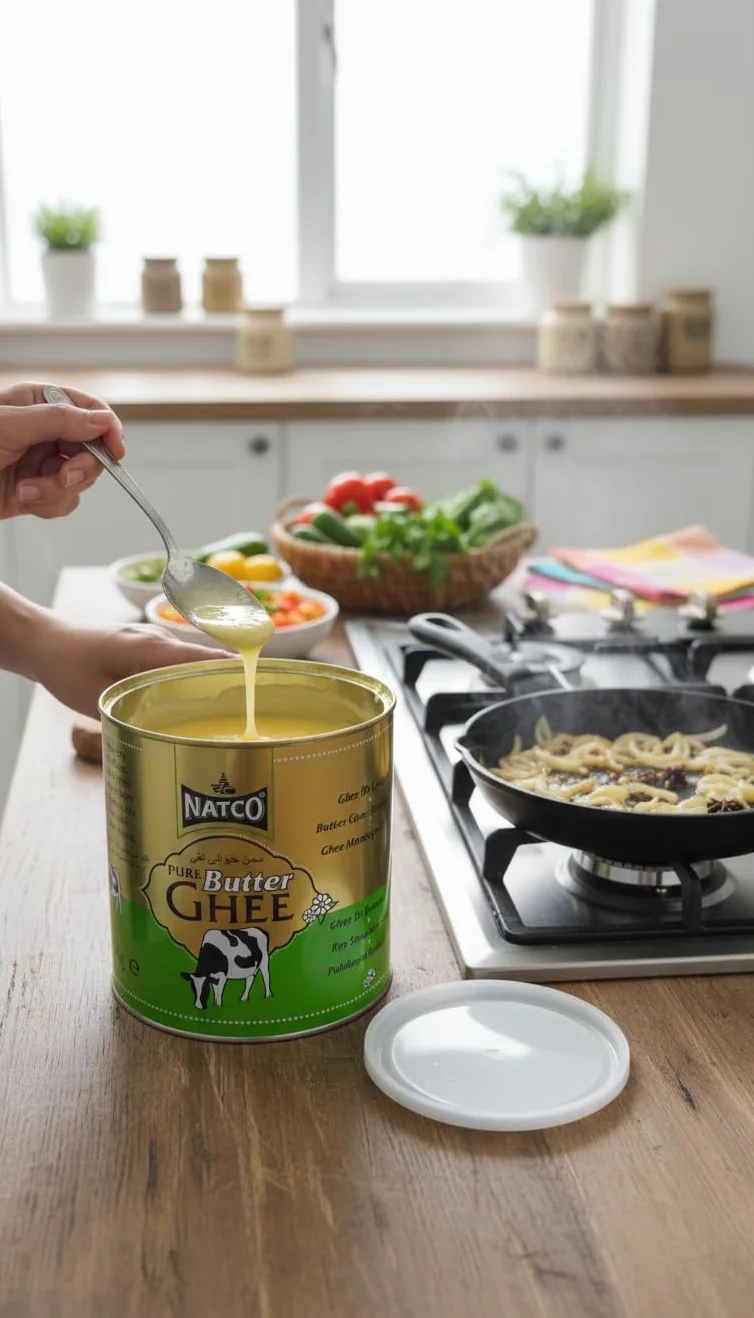Natco Pure Butter Ghee Mantequilla Clarificada 2kg 100% Natural Sin Aditivos
