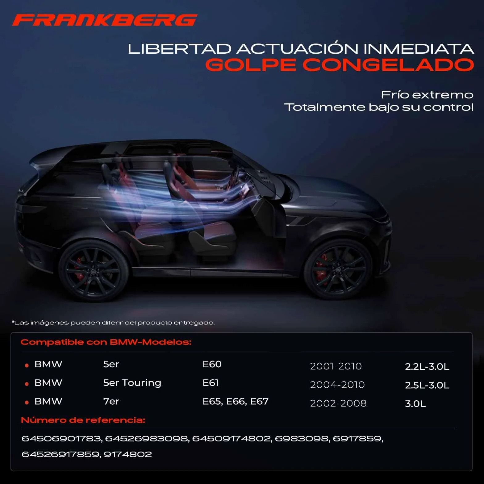 Frankberg Compresor de aire acondicionado con embrague Compatible con 5 Series E60 5 Series Tourng E61 7 Series E65/E66/E67 Replace# 64509174802, aceite premezclado