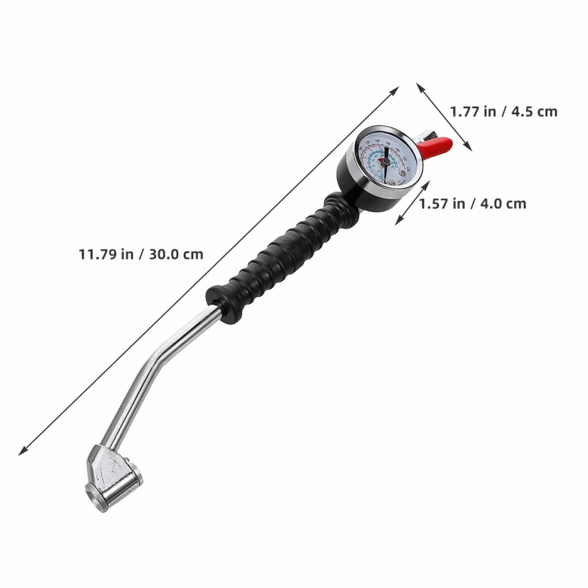 Happyyami Manómetro de Presión para Neumáticos Boquilla Codo y Adaptador, 2 Piezas para Inflar Ruedas de Camión, Coche y Rv Control Preciso de Presión en Talleres y Garajes
