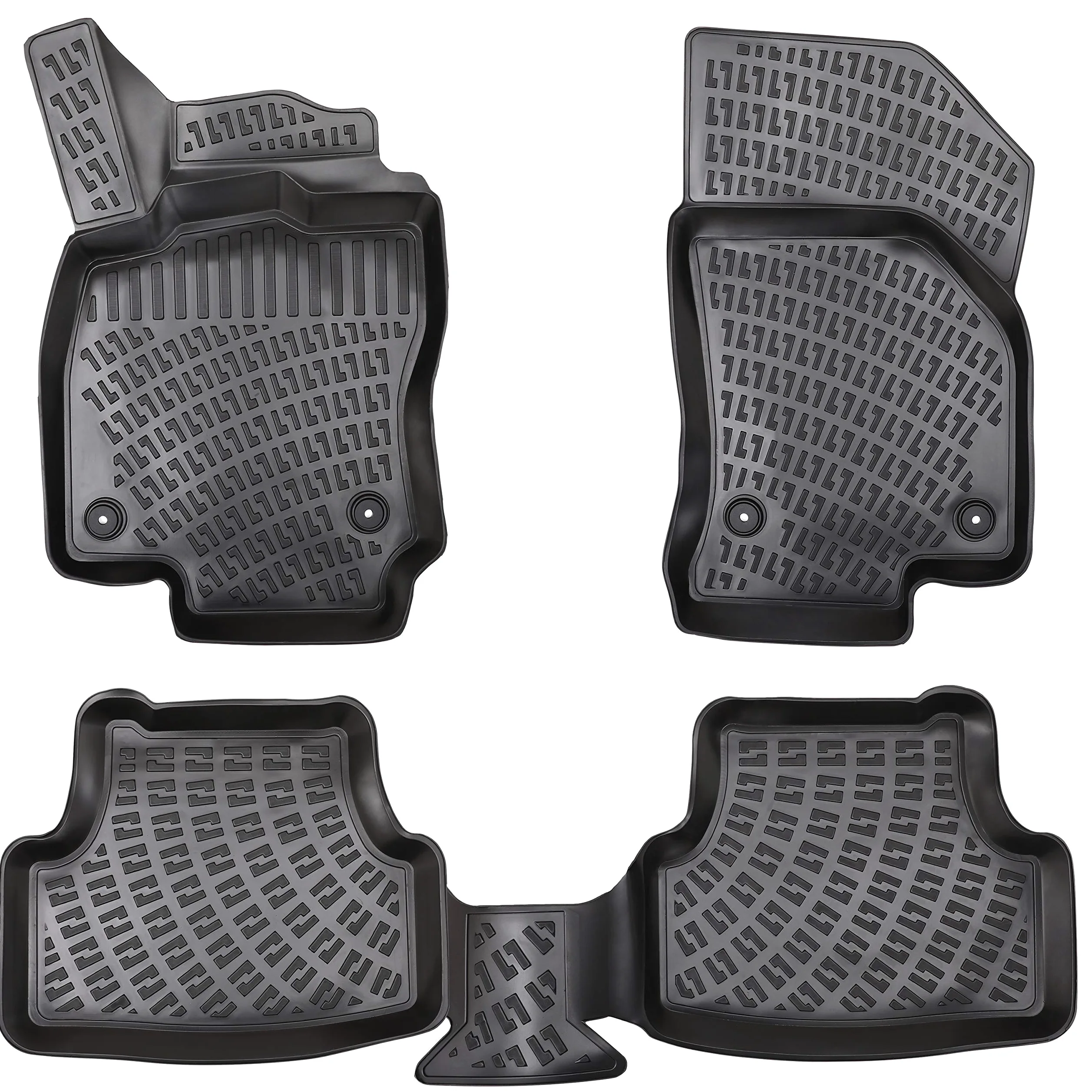 Elmasline Juego de alfombrillas de goma 3D para Seat Leon 1 (1M1) 1999-2006 | Alfombrillas con borde extra alto