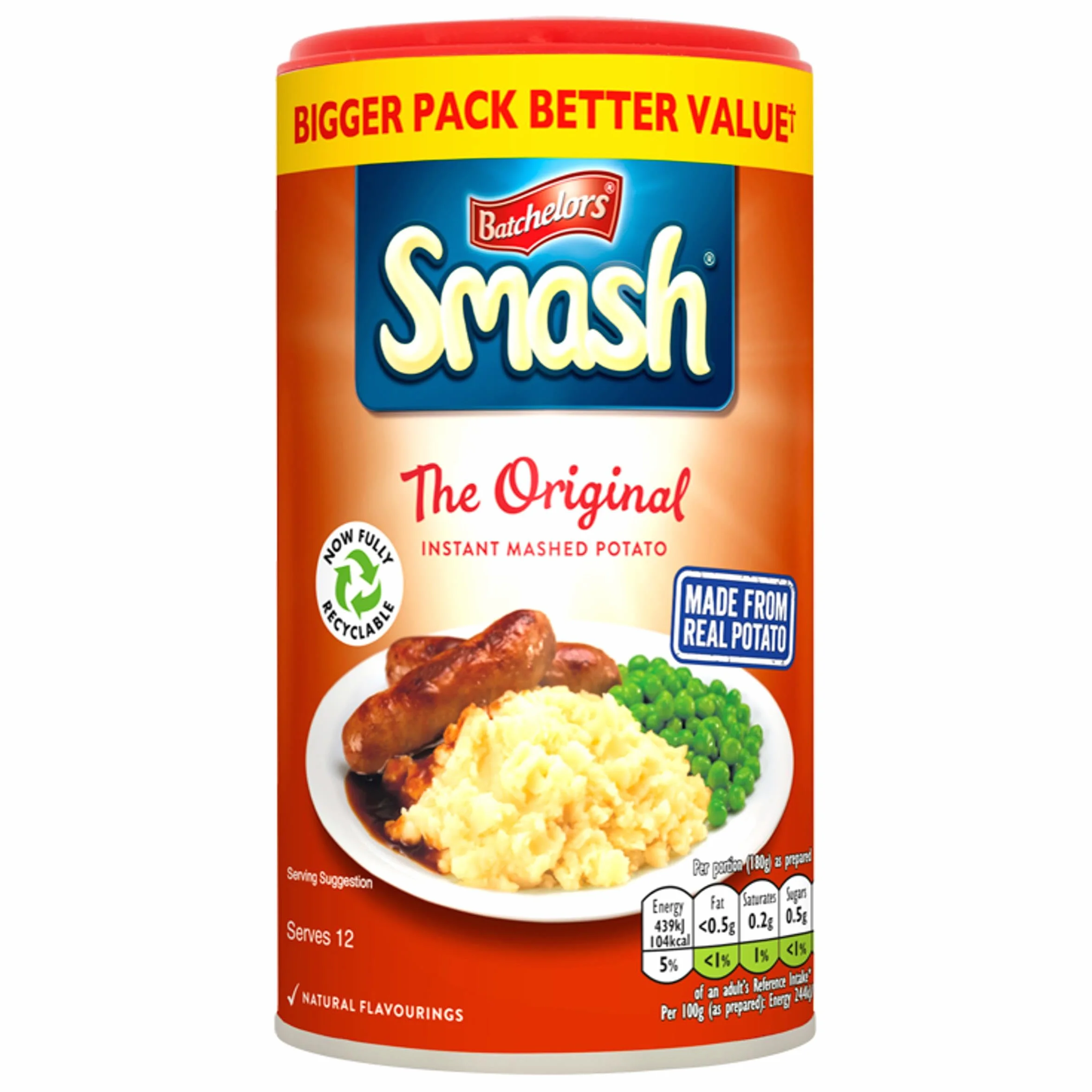 Batchelors Smash The Original Puré de patata instantáneo 6 x 360 g