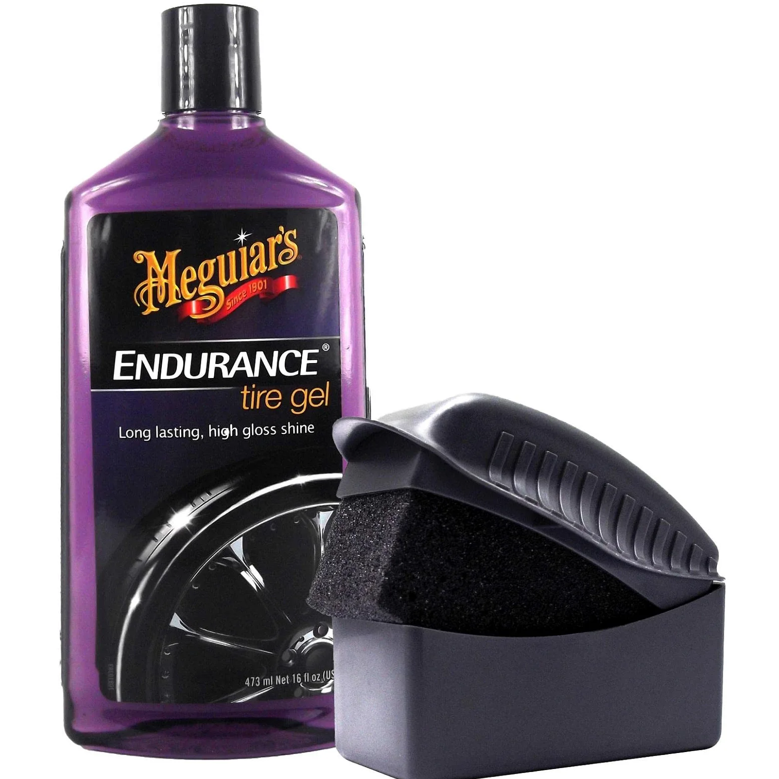 Meguiar 's Meguiars Endurance High Gloss Neumáticos Gel brillante brillo Neumáticos Neumáticos Cuidado 473 ml & Tyre Dressing Esponja Trabajos Esponja