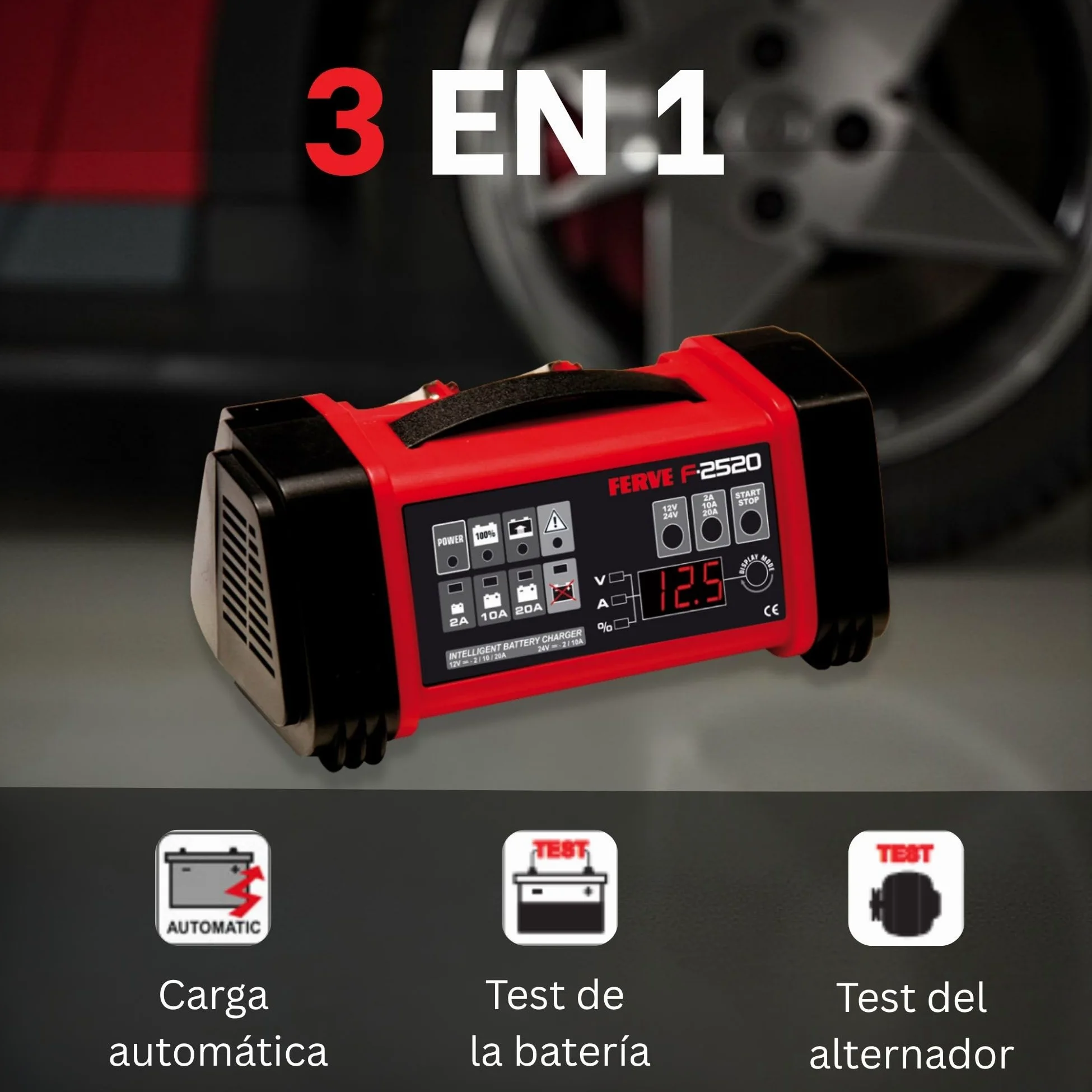 Ferve F-2520 Cargador Automático de Baterías de Plomo Ácido