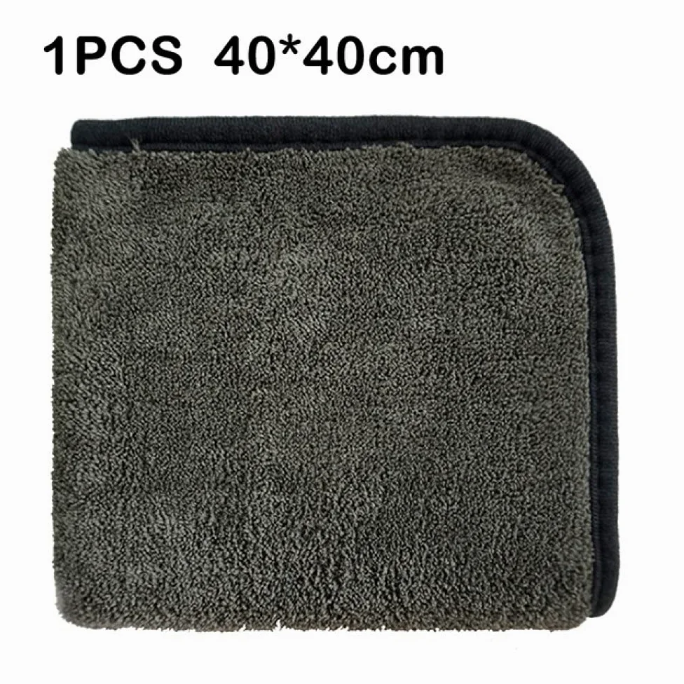 Toalla de Lavado de Autos 1200GSM Toalla de Microfibra Toalla de Detalles de Autos Paño de Limpieza de la casa Herramienta de Pulido de Secado de Autos Toallas de Lavado para Cocina 40 * 40/60 cm,