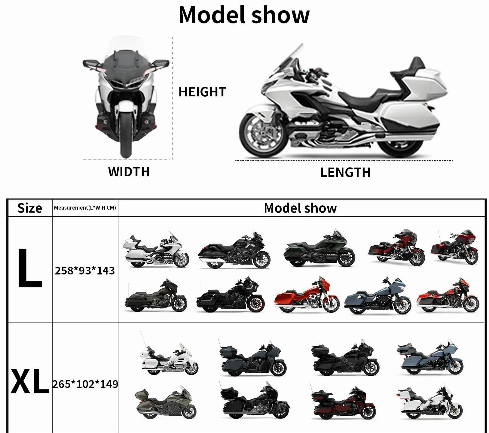 para Gl1800 para Goldwing Cubierta Impermeable Motos Protector UV Exterior Scooter A Prueba Polvo Funda Moto