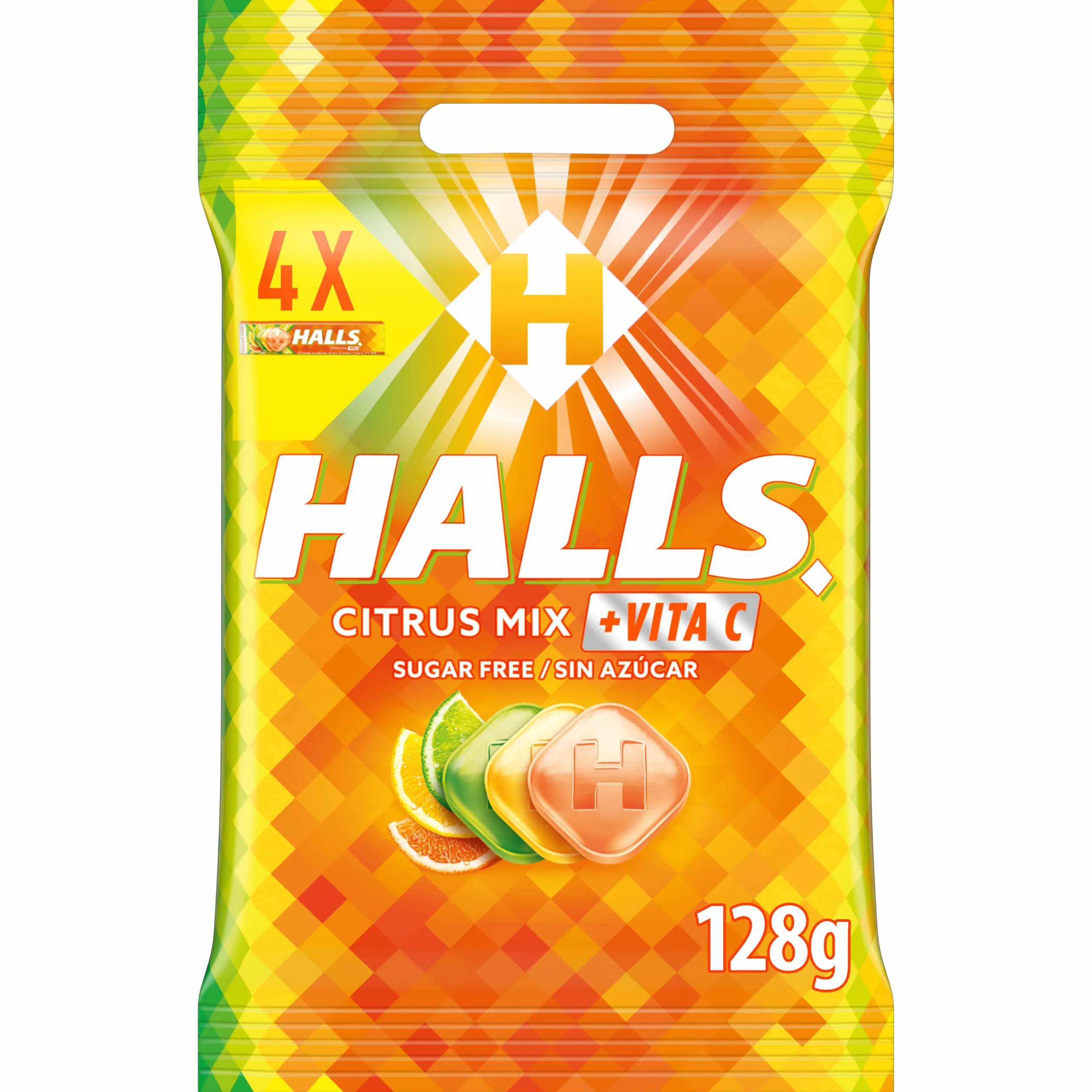 Halls Cítricos Mix Caramelos Duros 4 x 32g