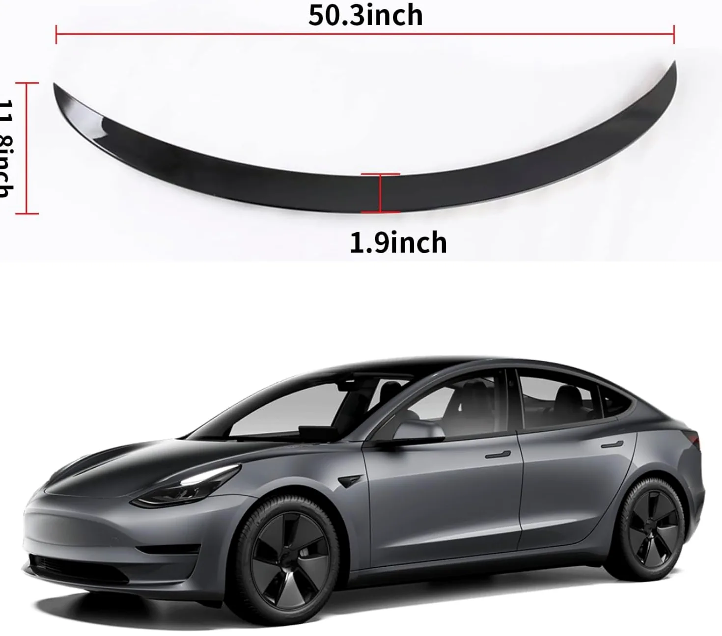TOPABYTE Model Y Spoiler Original Spoiler Trasero Wing Lip para Tesla Model Y 2020-2024 (Negro Brillante)