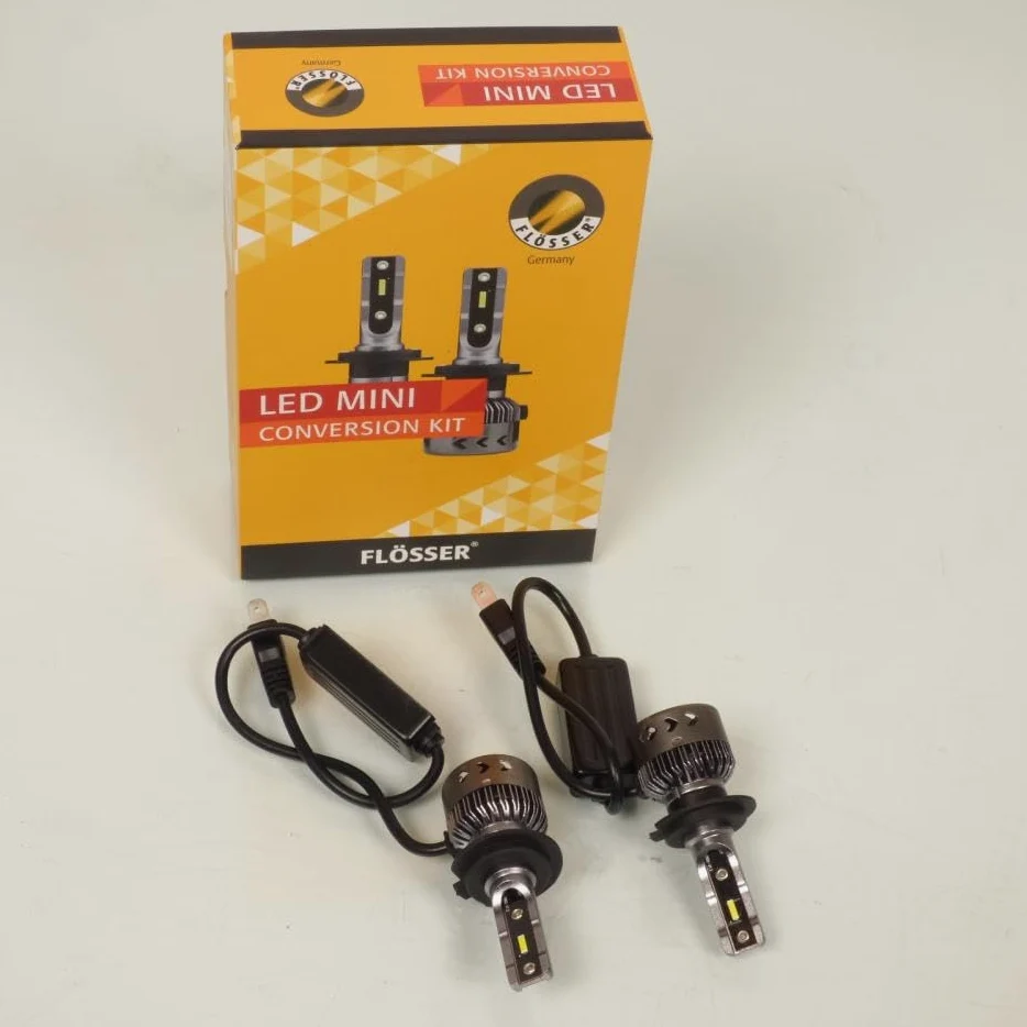 Flosser - Juego de 2 bombillas LED H7 PX26D 12V para moto 91M2070 Mini LED Set