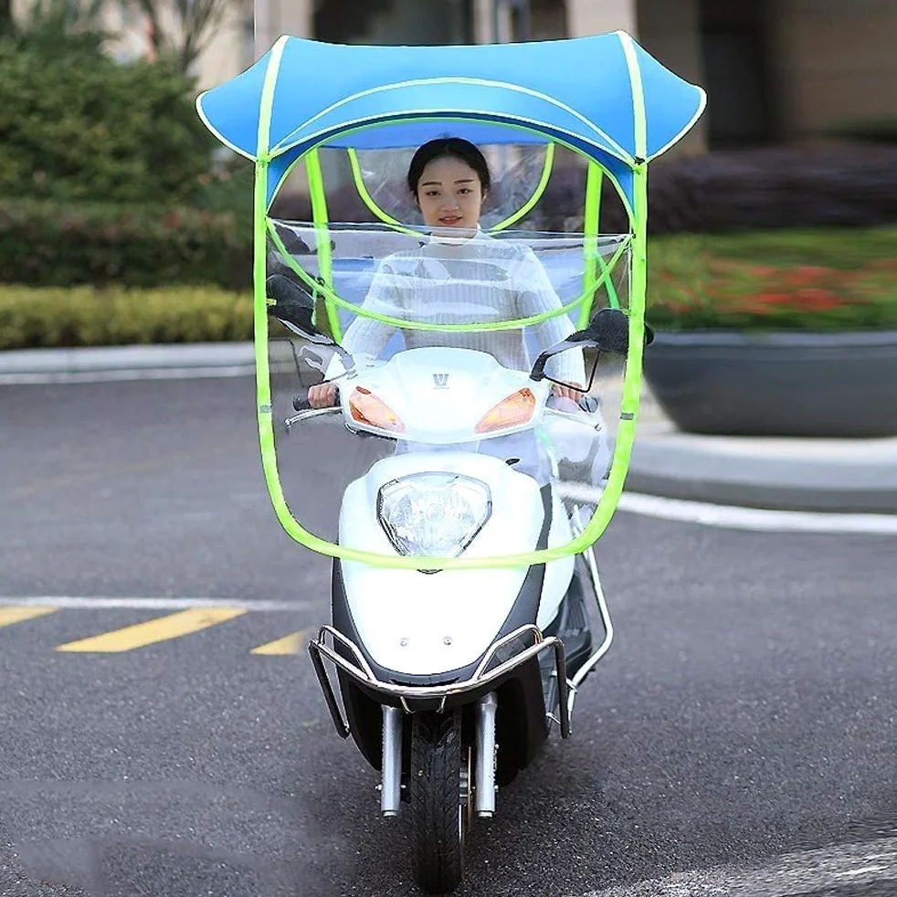 Paraguas Canopy de Motocicleta Funda Protectora contra la Lluvia for Motocicleta, Universal for Moto, Scooter y Bicicleta.(Blue)