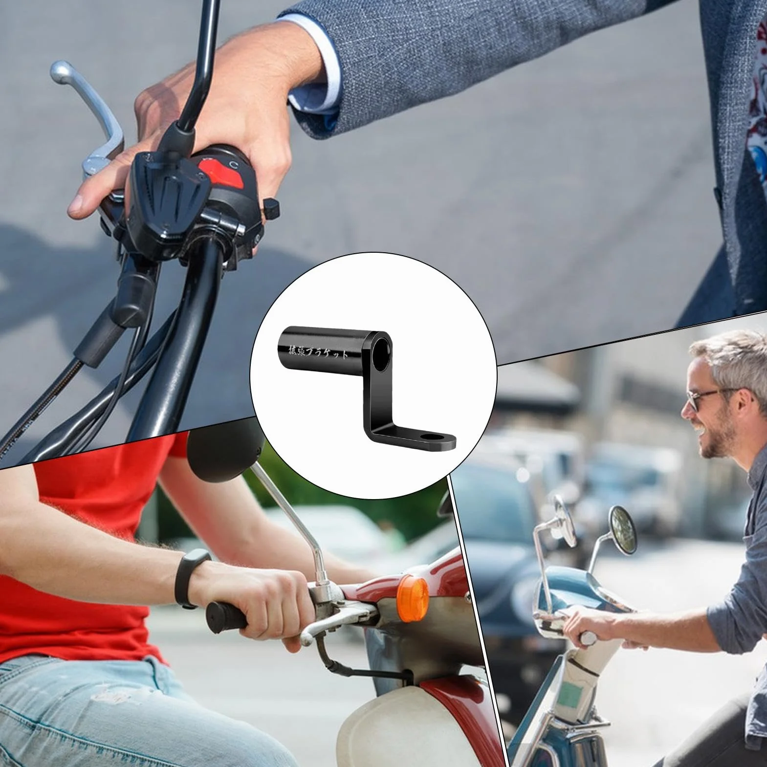 Soporte de extensión de retrovisor de motocicleta de aleación de aluminio
