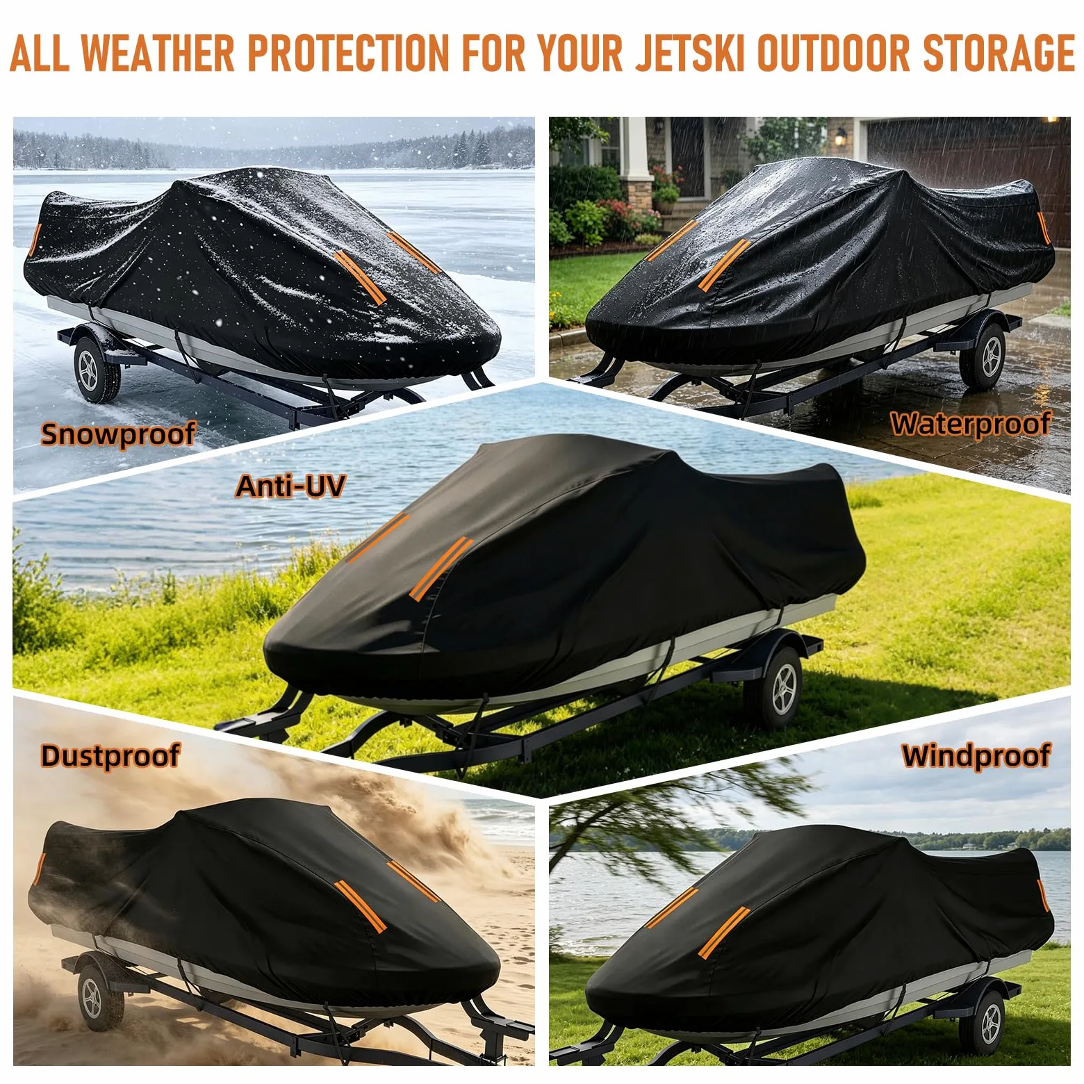 Funda Impermeable para Moto acuática para Sea-Doo GTX 300 2022-2024,Fundas Motos acuáticas 300D Oxford,Resistentes Rayos UV y para Todo Tipo de Clima con Bolsa de Almacenamiento