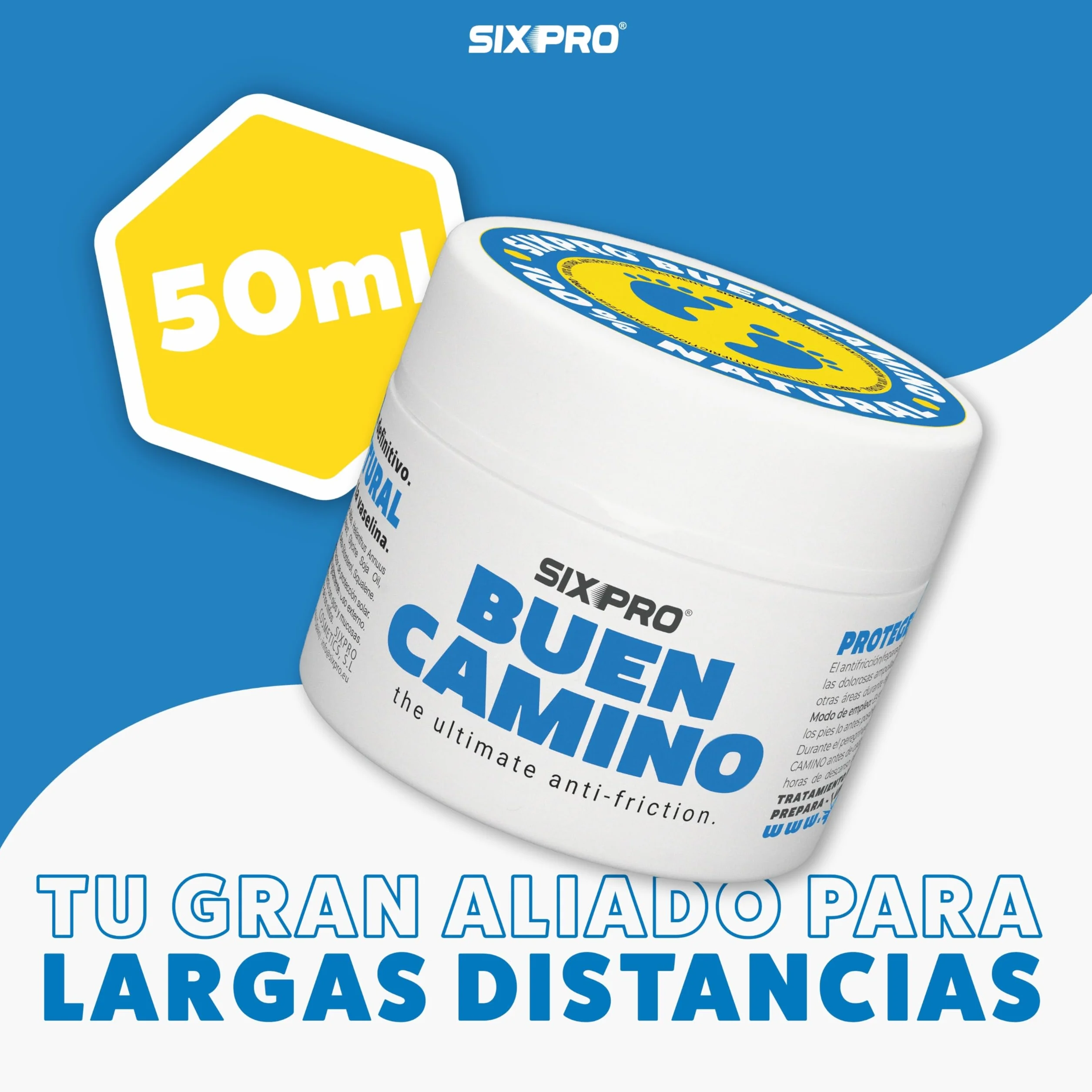 BUEN CAMINO 50ml Crema Antifricción Natural para Peregrinos Previene Ampollas y Rozaduras en Pies